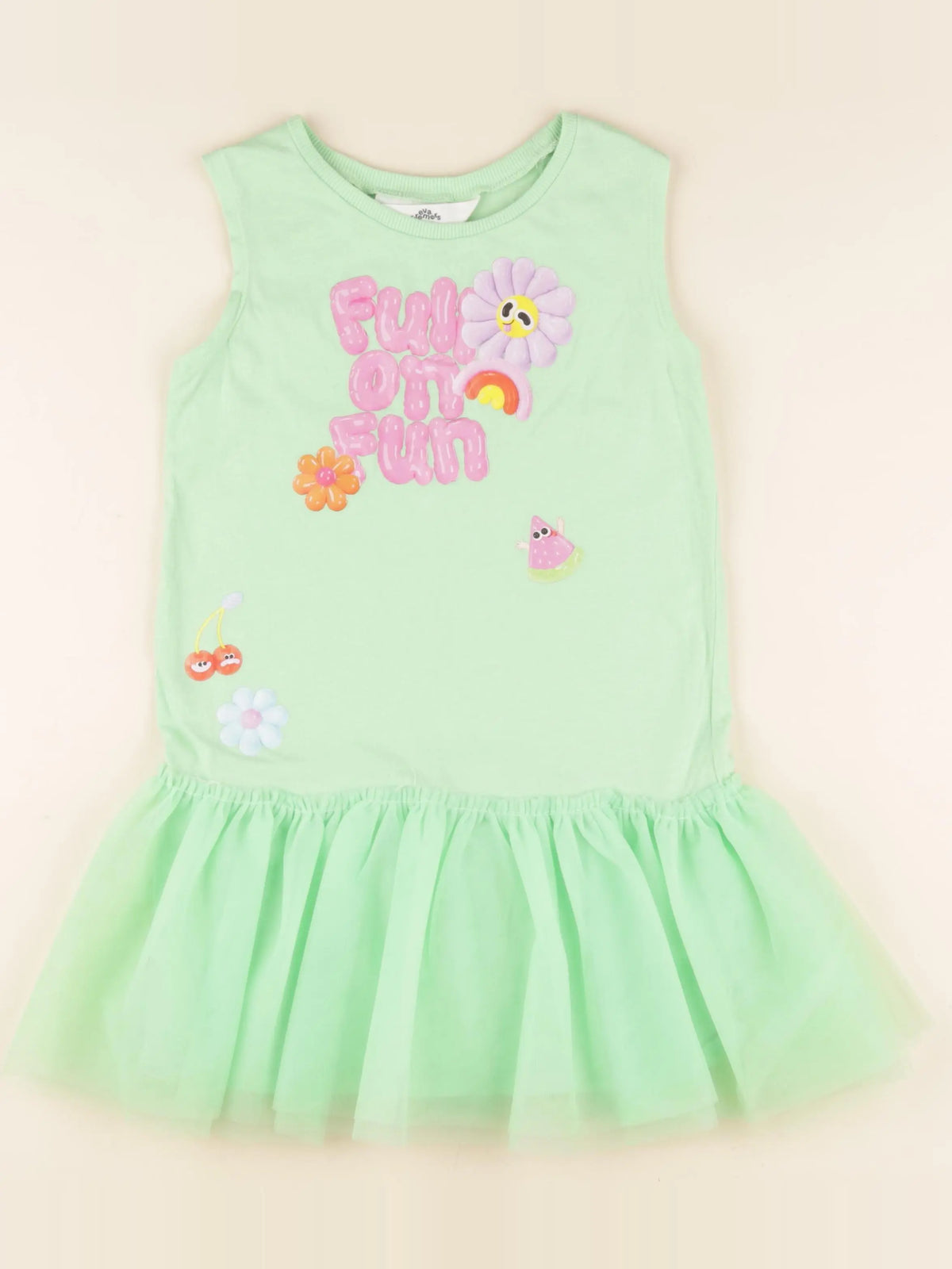 H&M - robe vert - 2/4 ans