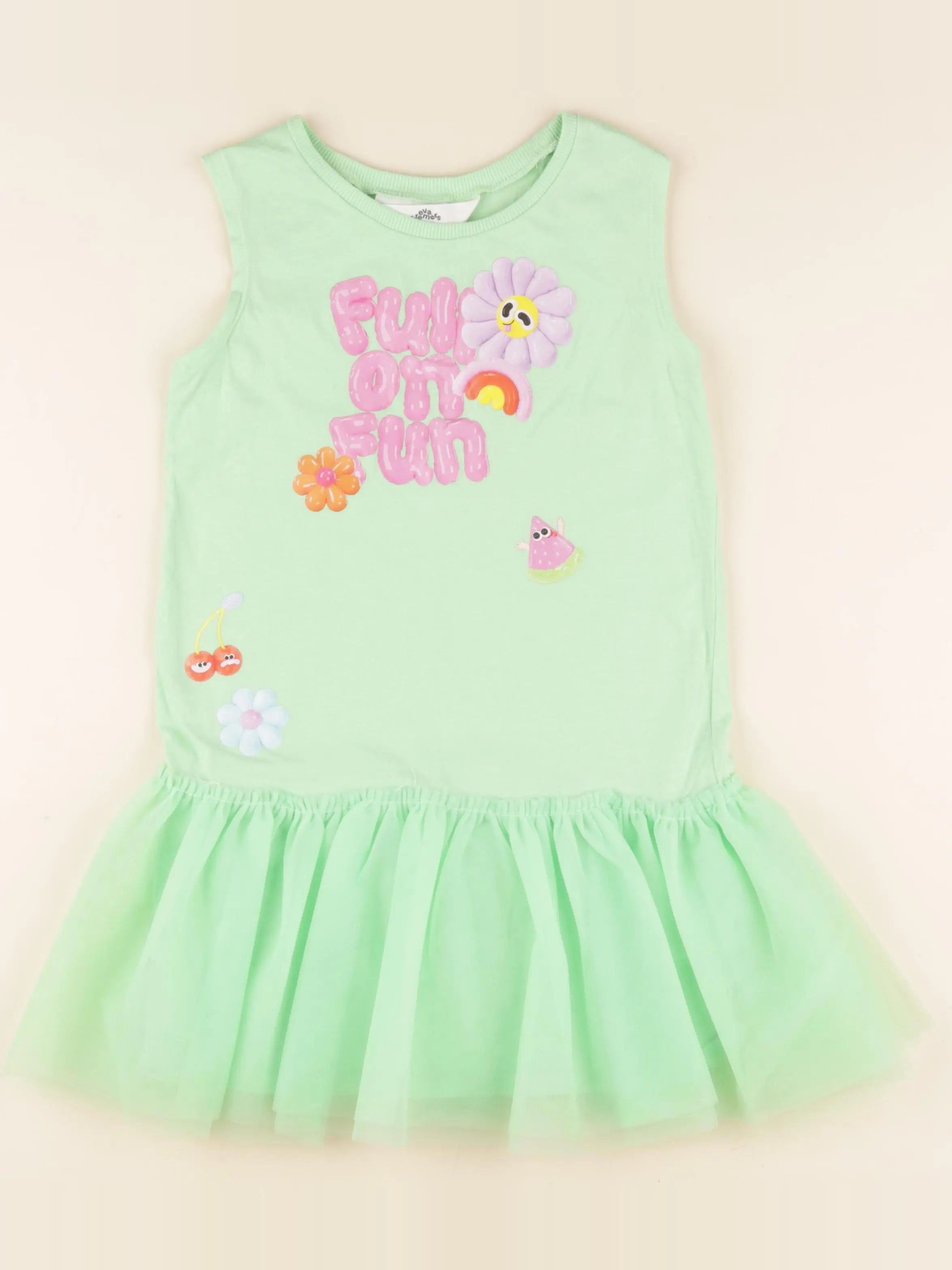 H&M - robe vert - 2/4 ans