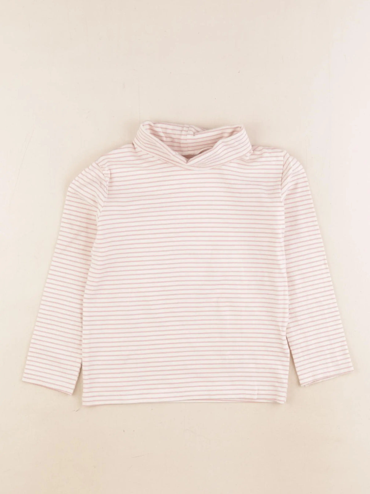 Vertbaudet - sous-pull beige, rose - 4 ans