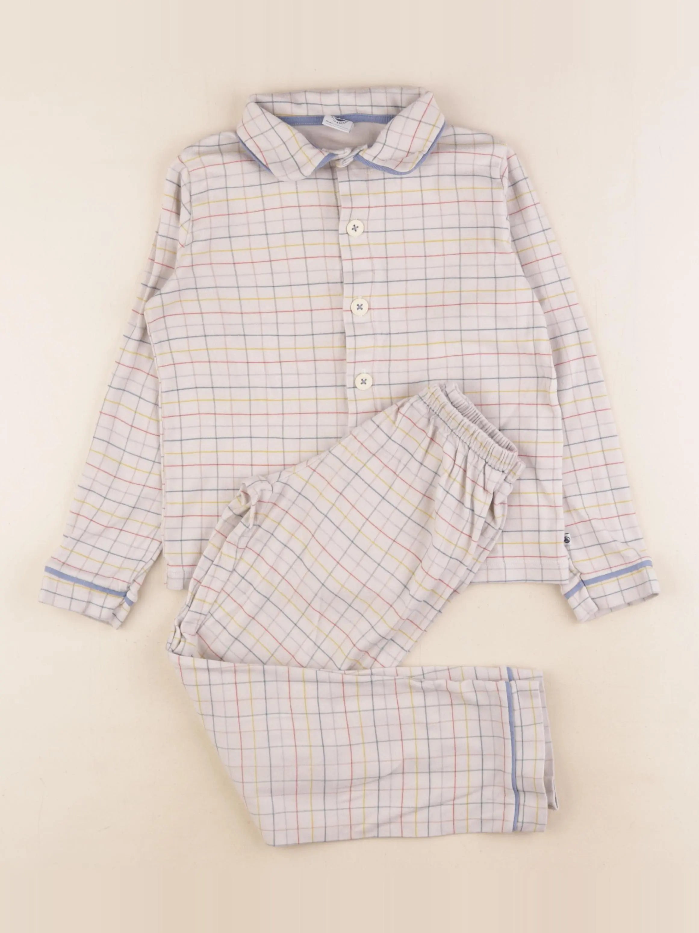 Petit Bateau - pyjama coton gris - 8 ans