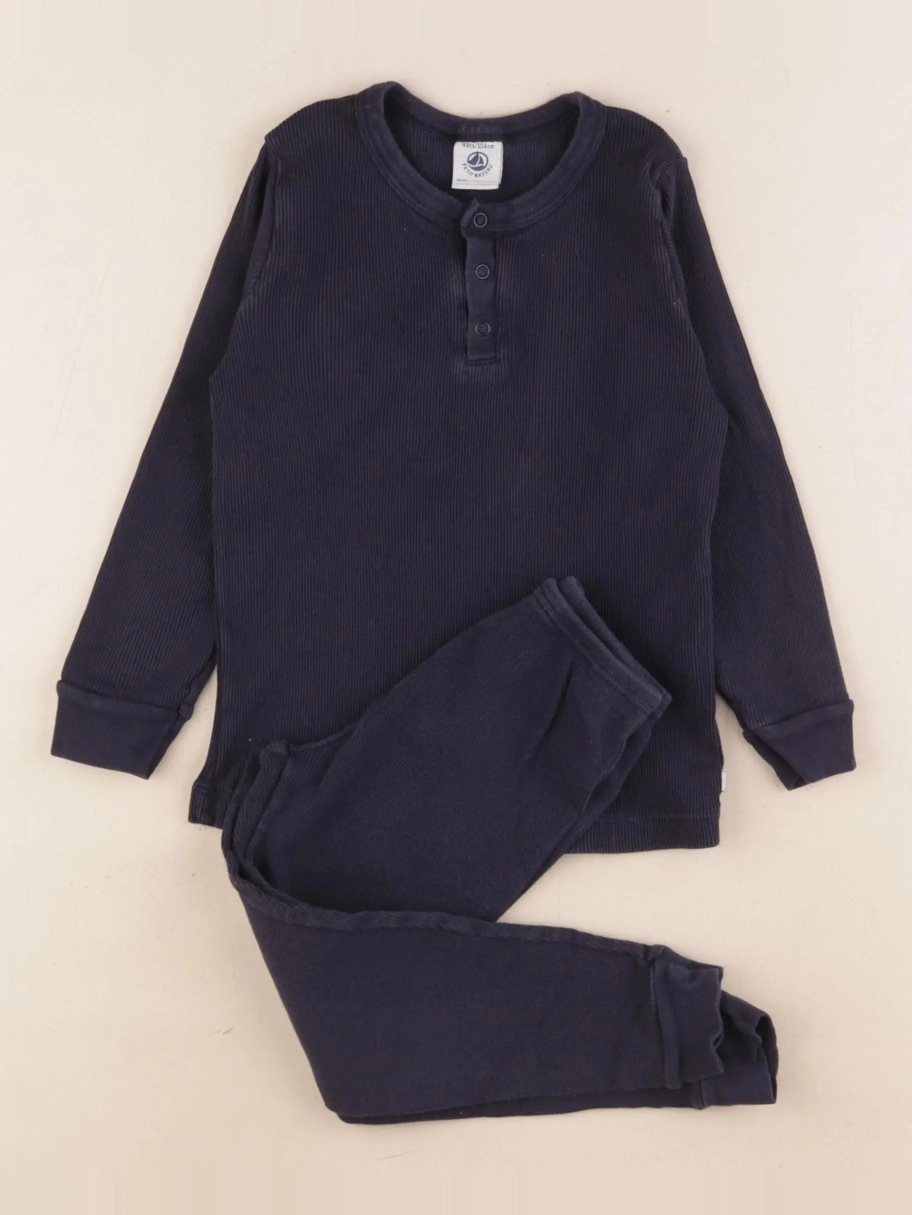 Petit Bateau - pyjama coton bleu - 4 ans