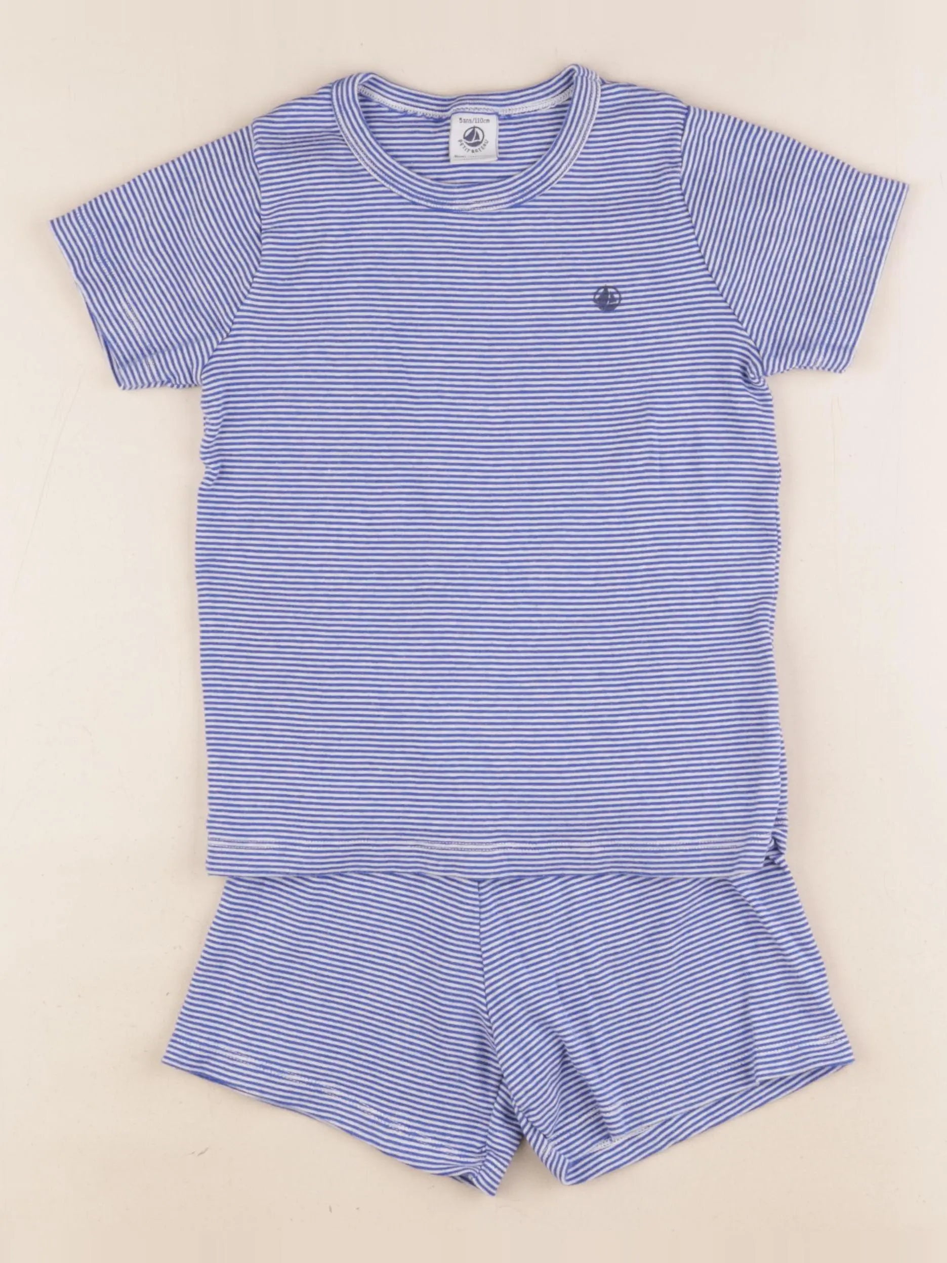 Petit Bateau - pyjama coton bleu - 5 ans