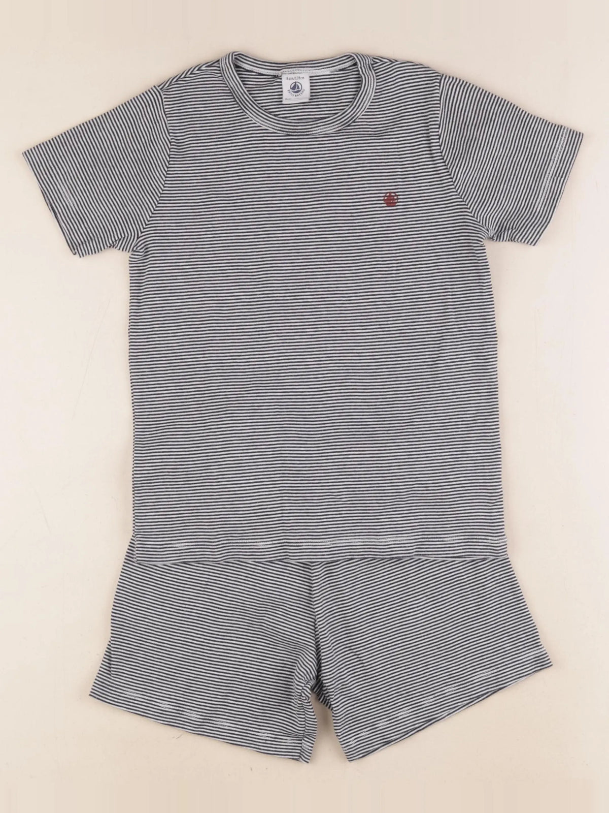 Petit Bateau - pyjama coton bleu, blanc - 5 ans