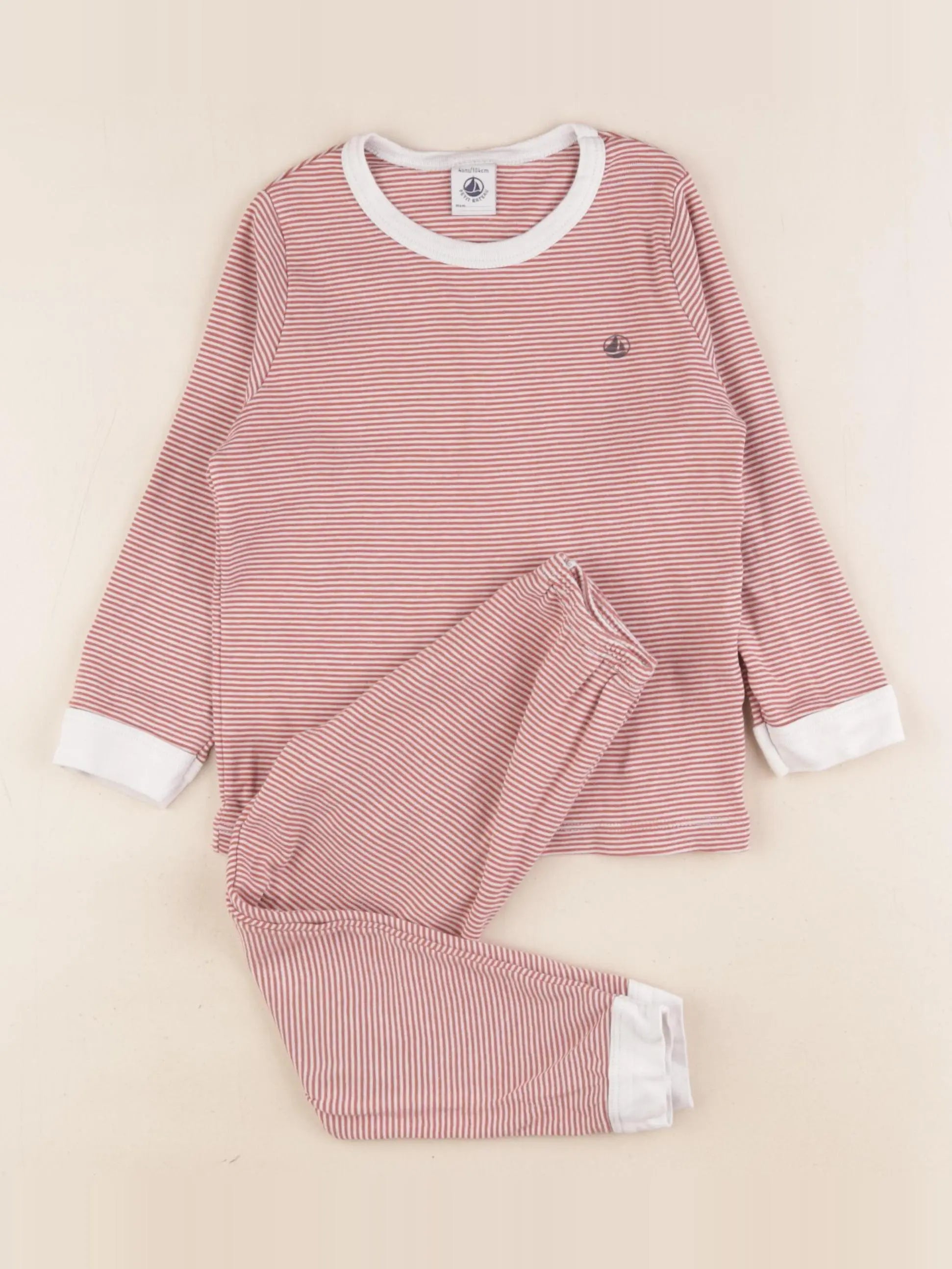 Petit Bateau - pyjama coton orange - 4 ans