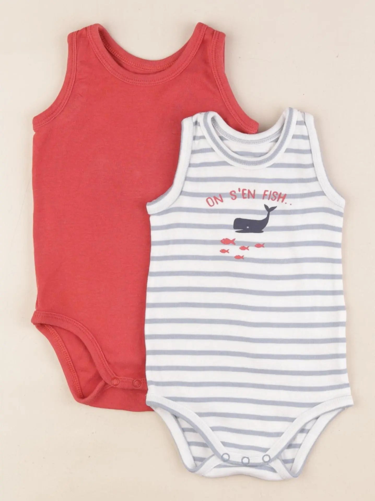 La Redoute - lot de 2 bodies en coton multicolore - 12 mois