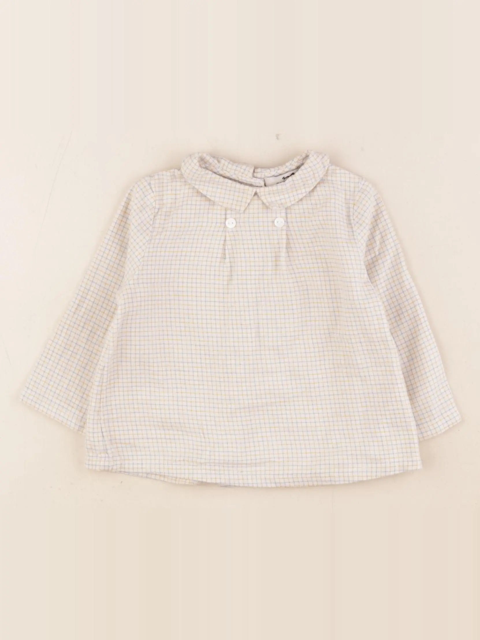 Cyrillus - chemise jaune, bleu - 9 mois