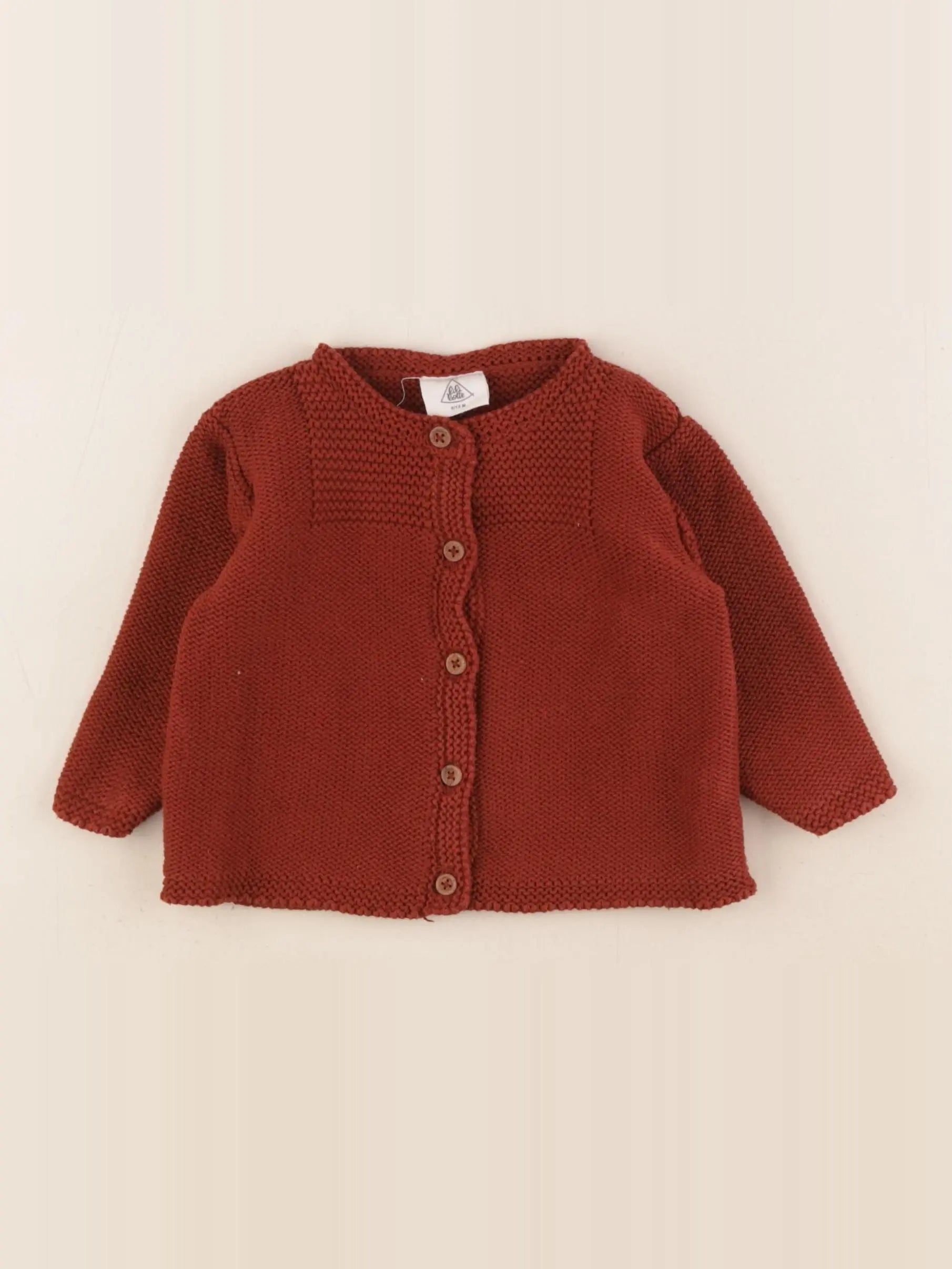 Lililotte - gilet marron - 9/12 mois