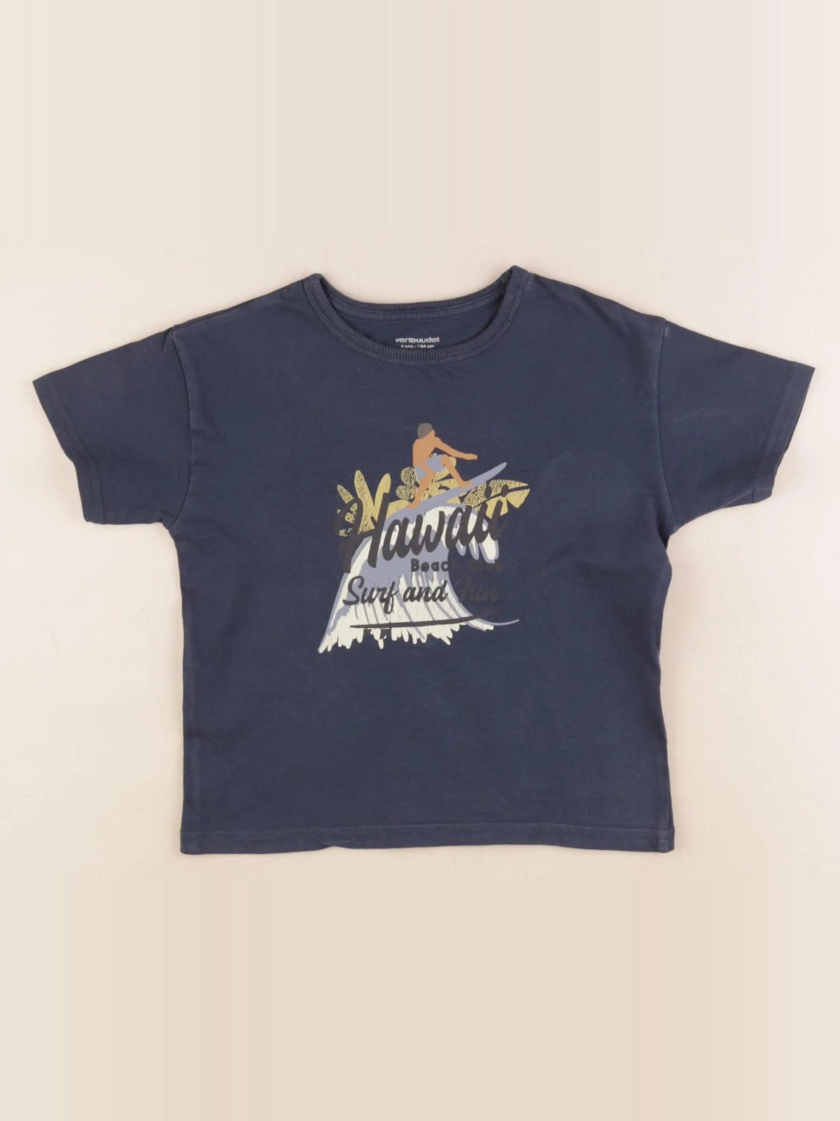 Vertbaudet - tee-shirt bleu - 4 ans