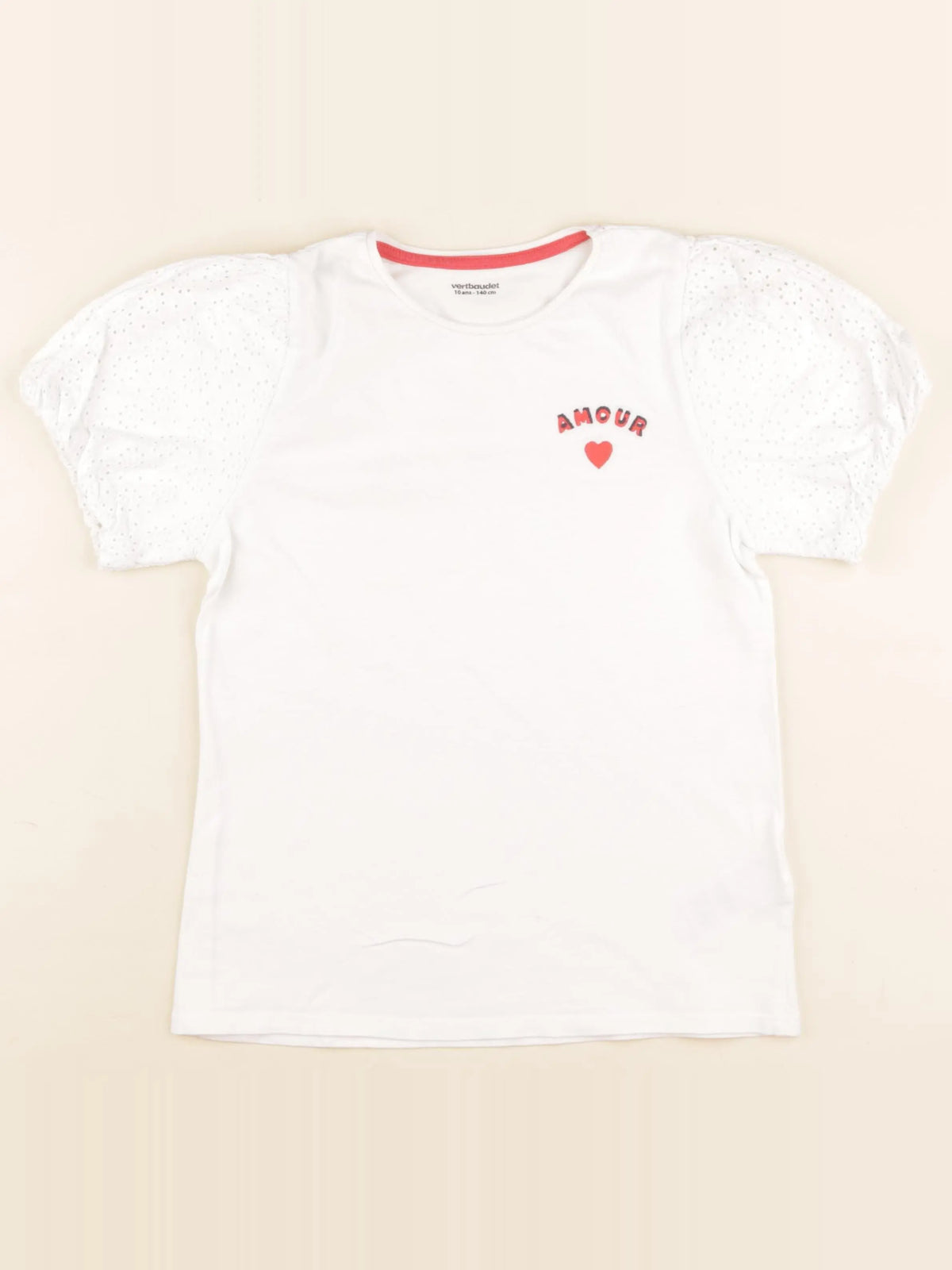 Vertbaudet - tee-shirt blanc - 10 ans