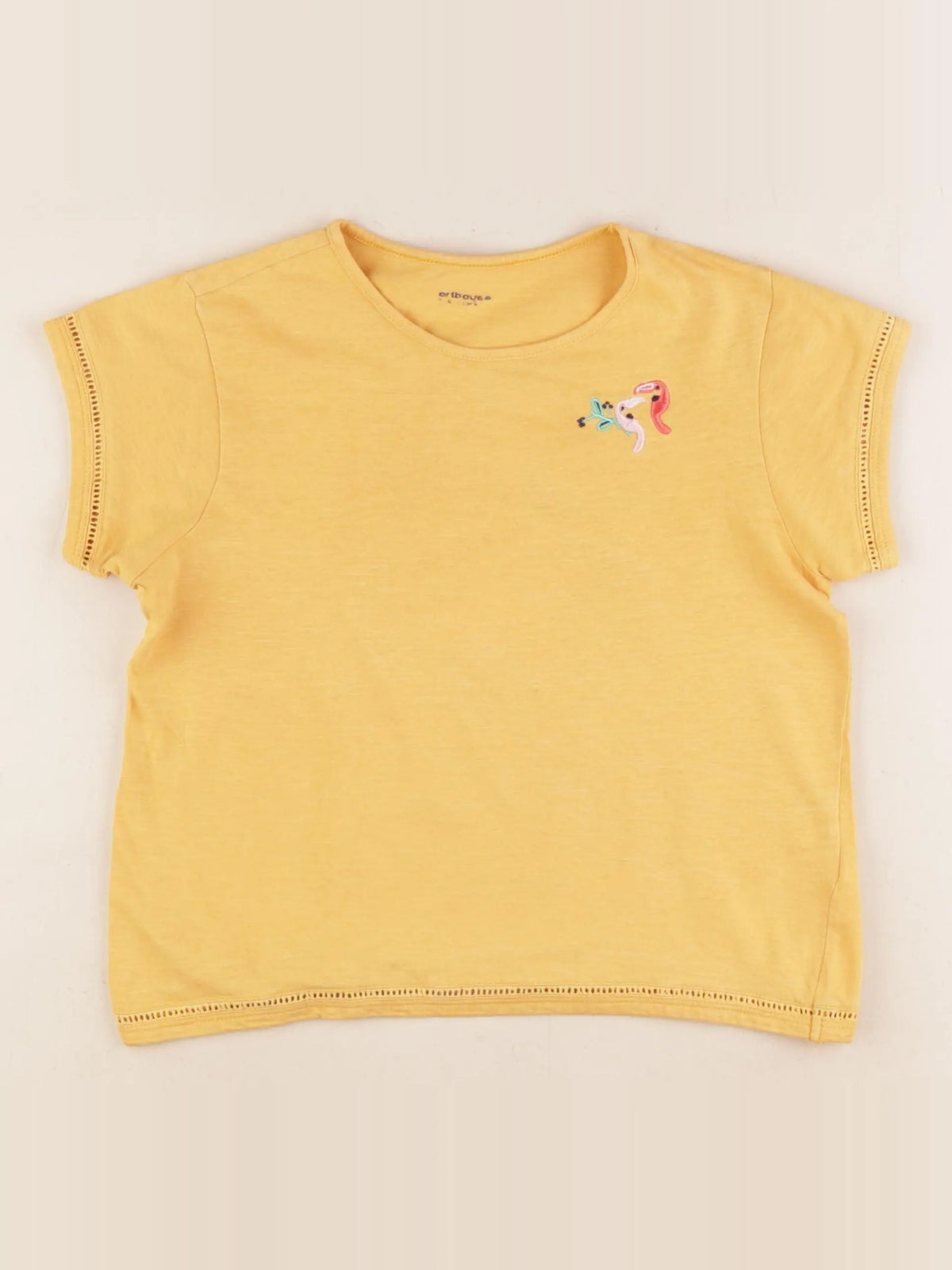 Vertbaudet - tee-shirt jaune - 8 ans