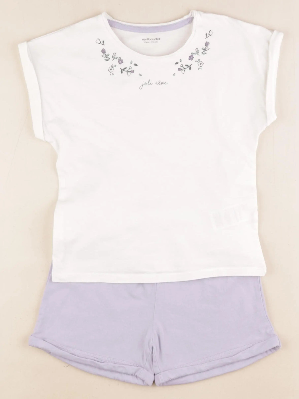 Vertbaudet - pyjama coton violet - 6 ans