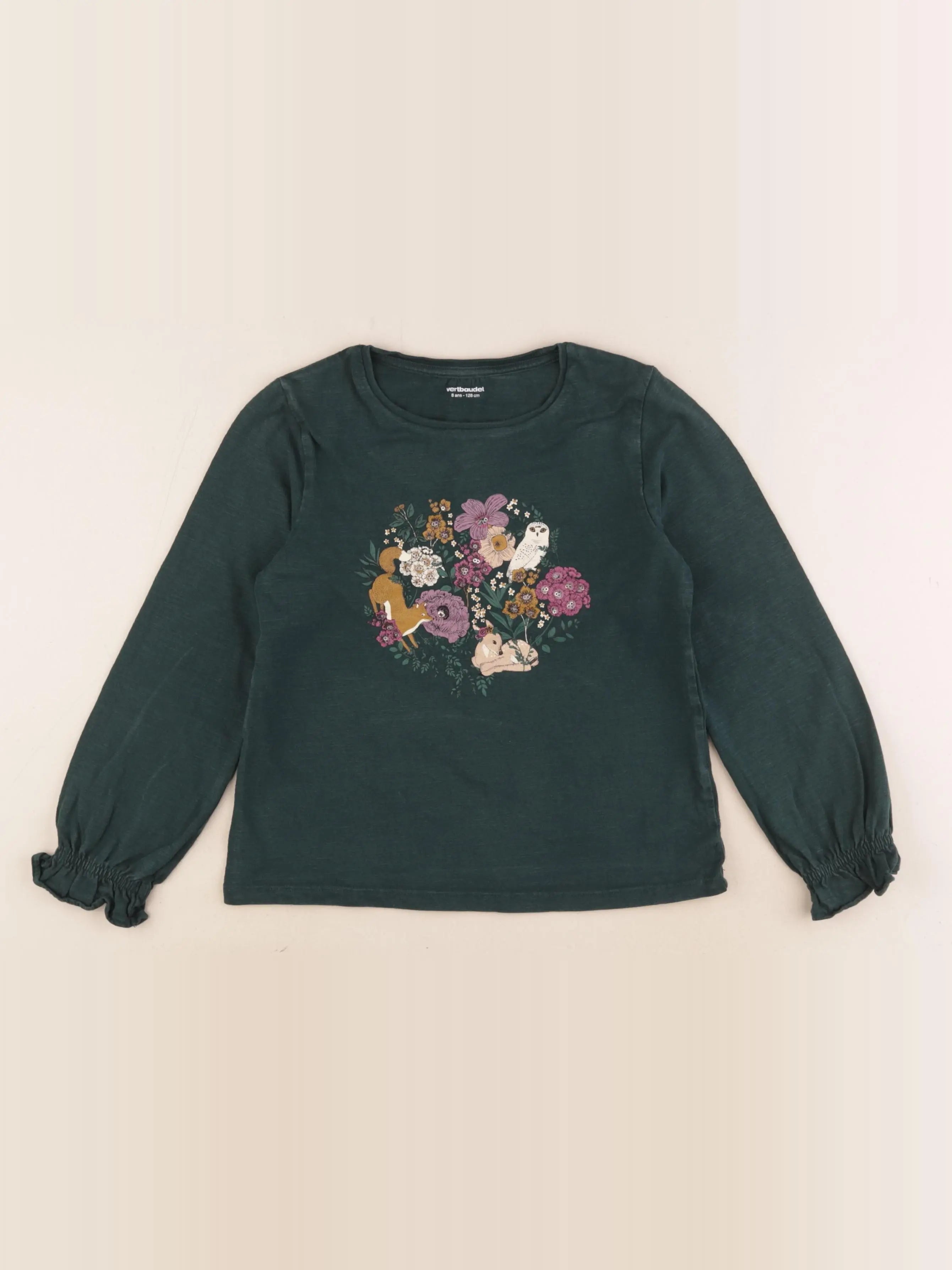 Vertbaudet - tee-shirt vert - 8 ans