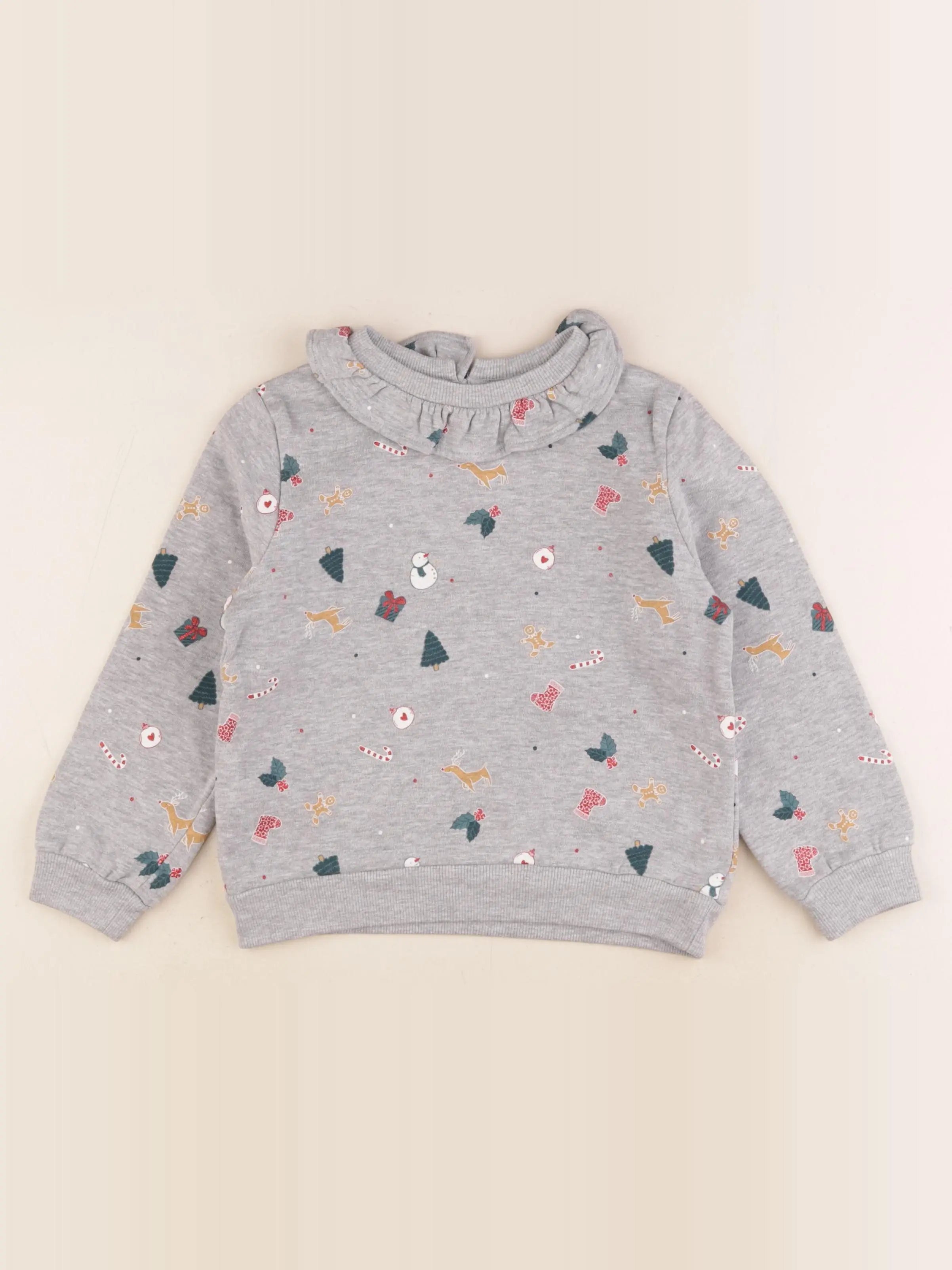 Vertbaudet - sweat gris - 6 ans