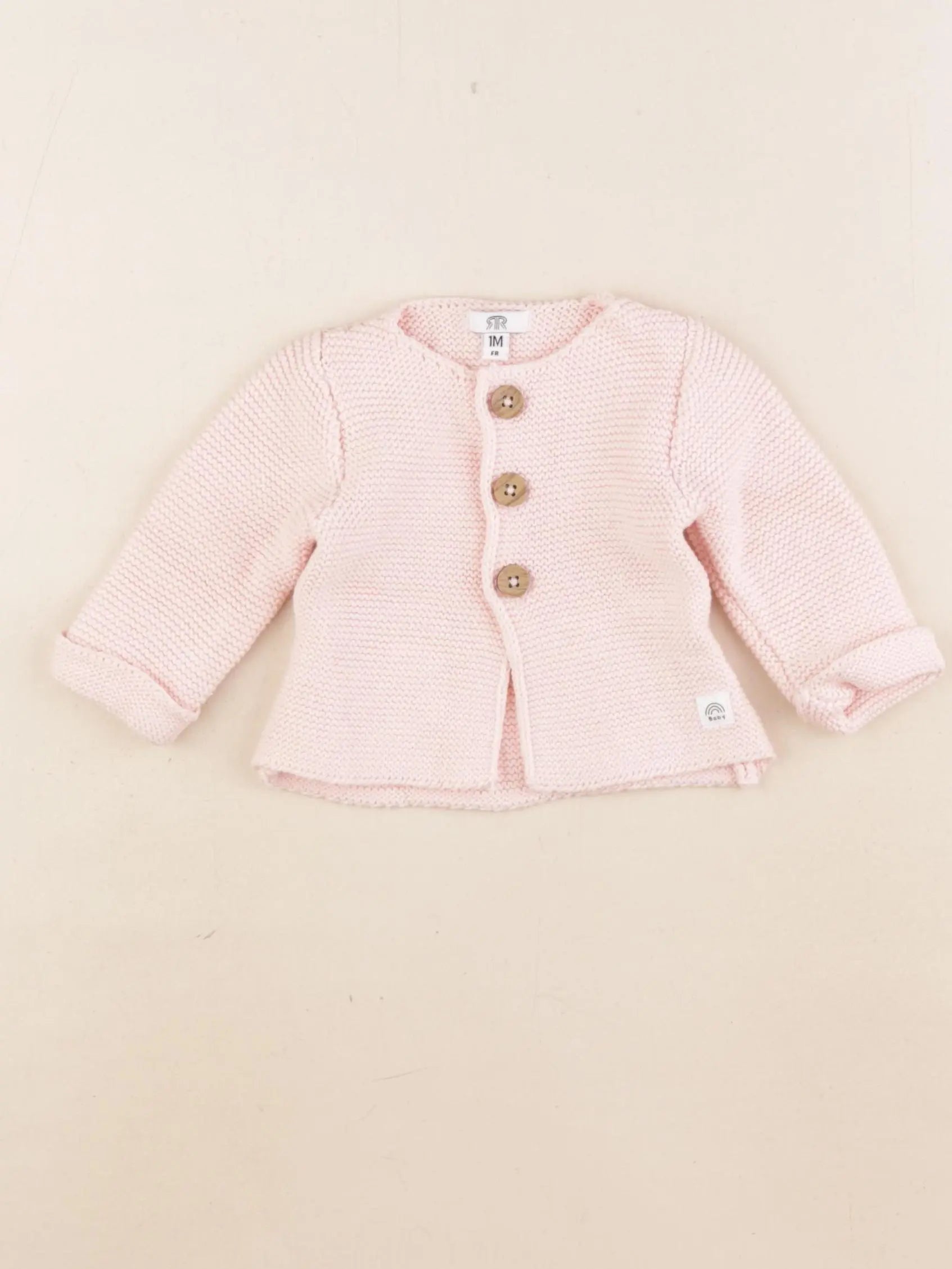 La Redoute - gilet rose - 1 mois