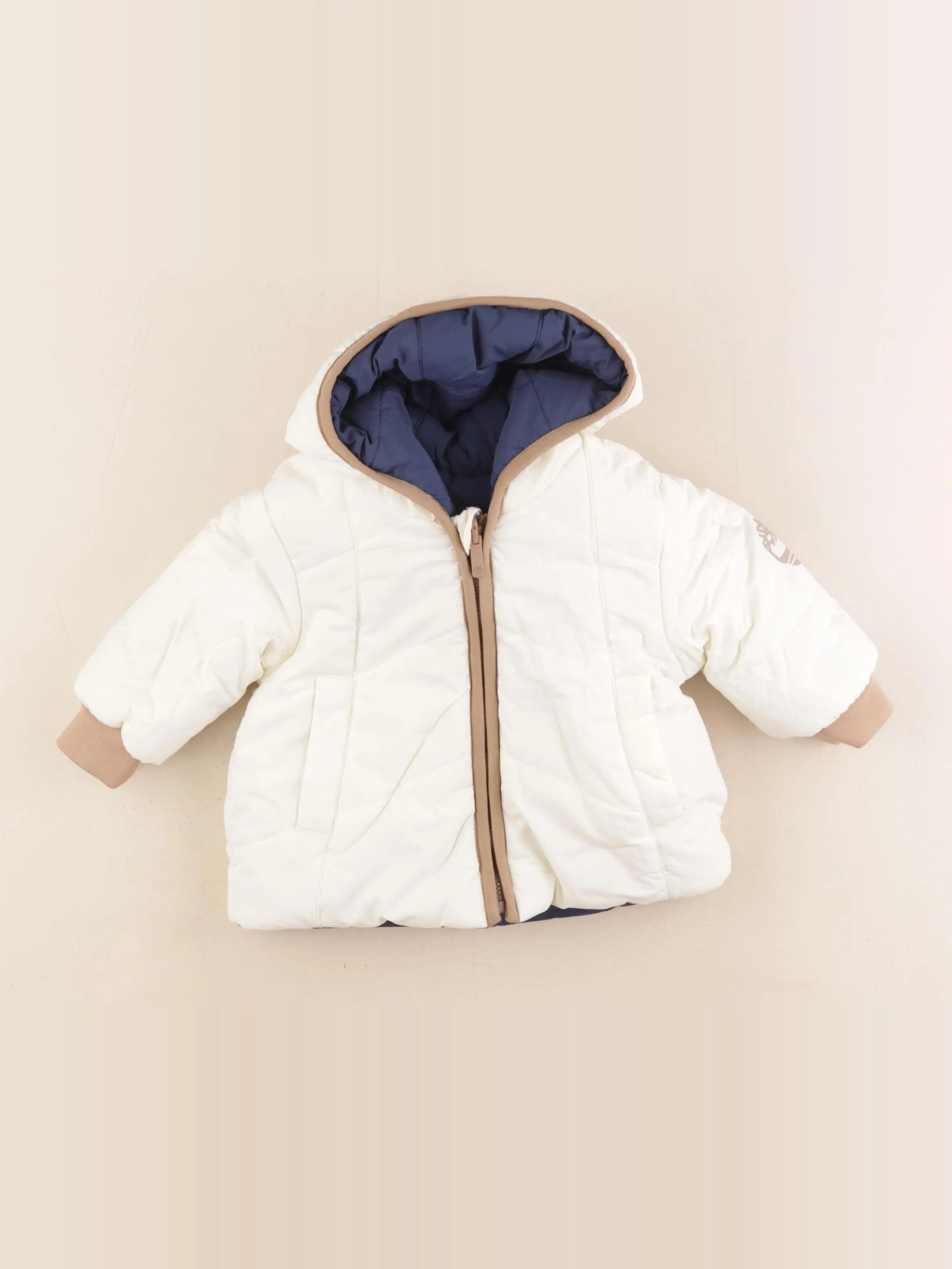 Timberland - doudoune réversible blanc, bleu - 18 mois