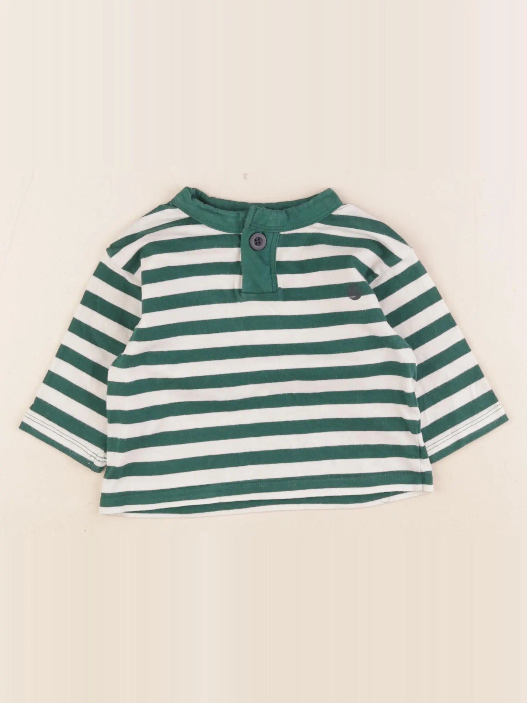 Petit Bateau - tee-shirt blanc, vert - 6 mois