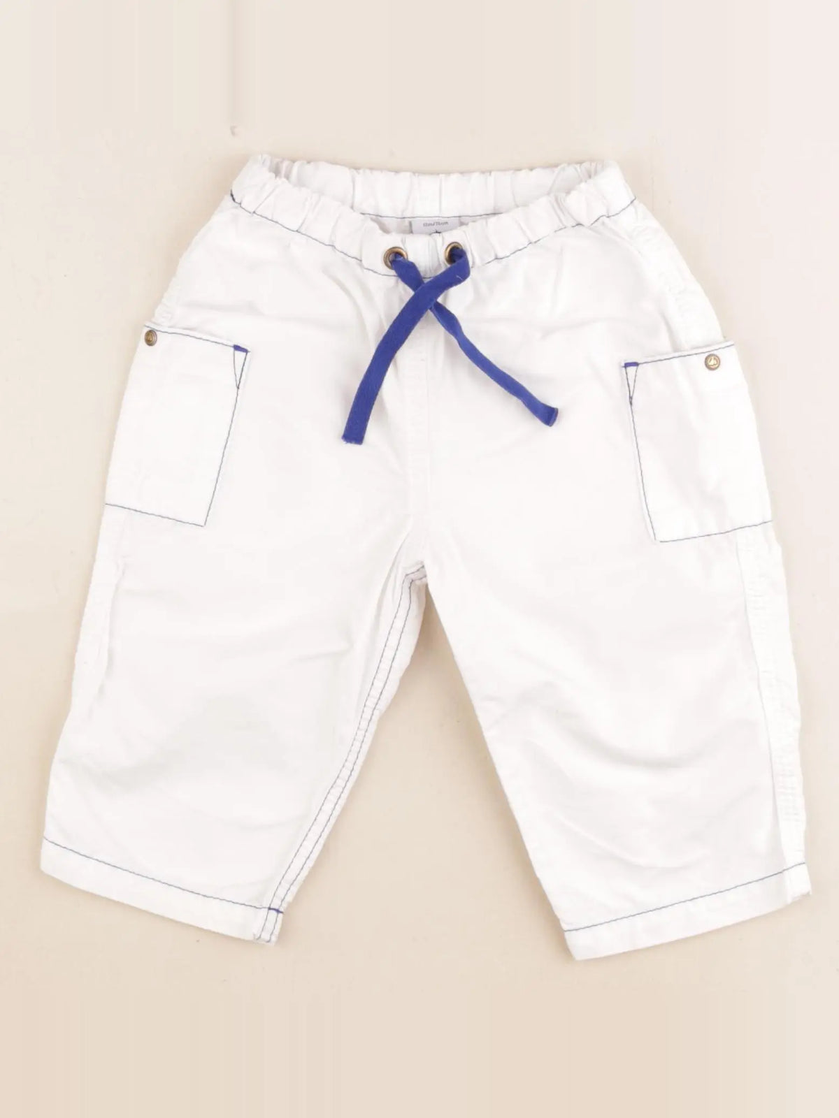 Petit Bateau - pantalon blanc - 12 mois