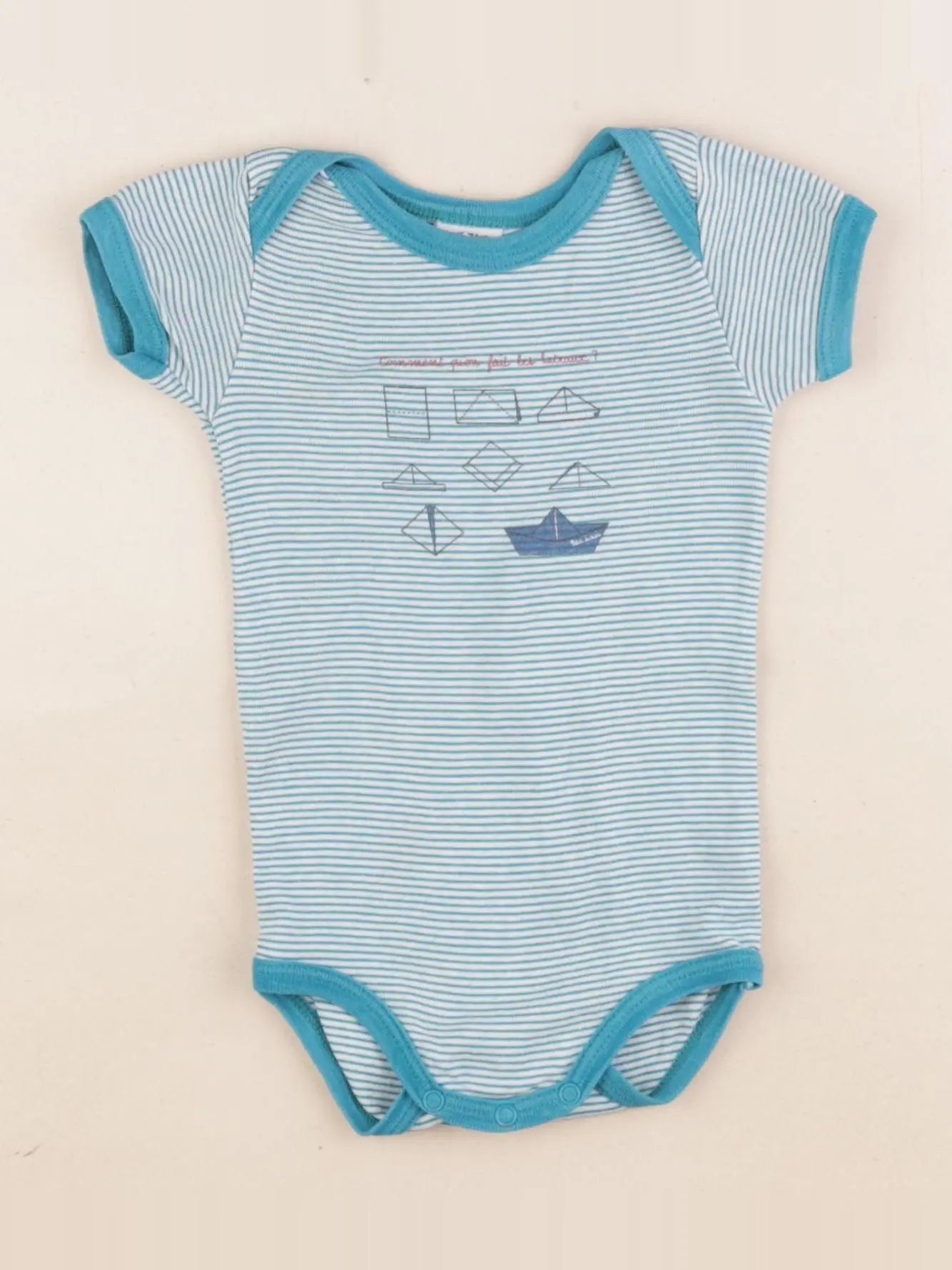 Petit Bateau - body bleu - 12 mois