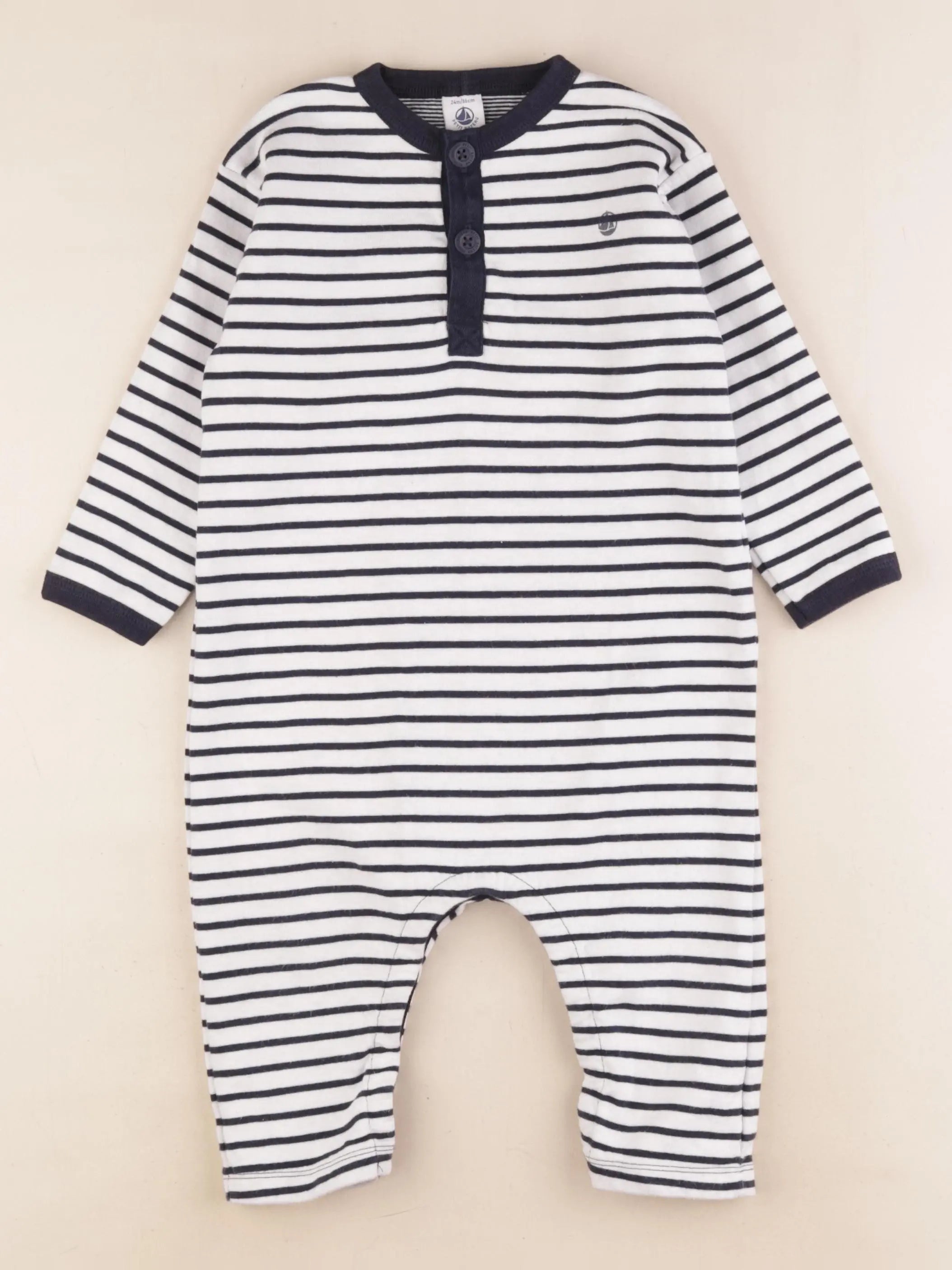 Petit Bateau - combinaison bleu - 24 mois