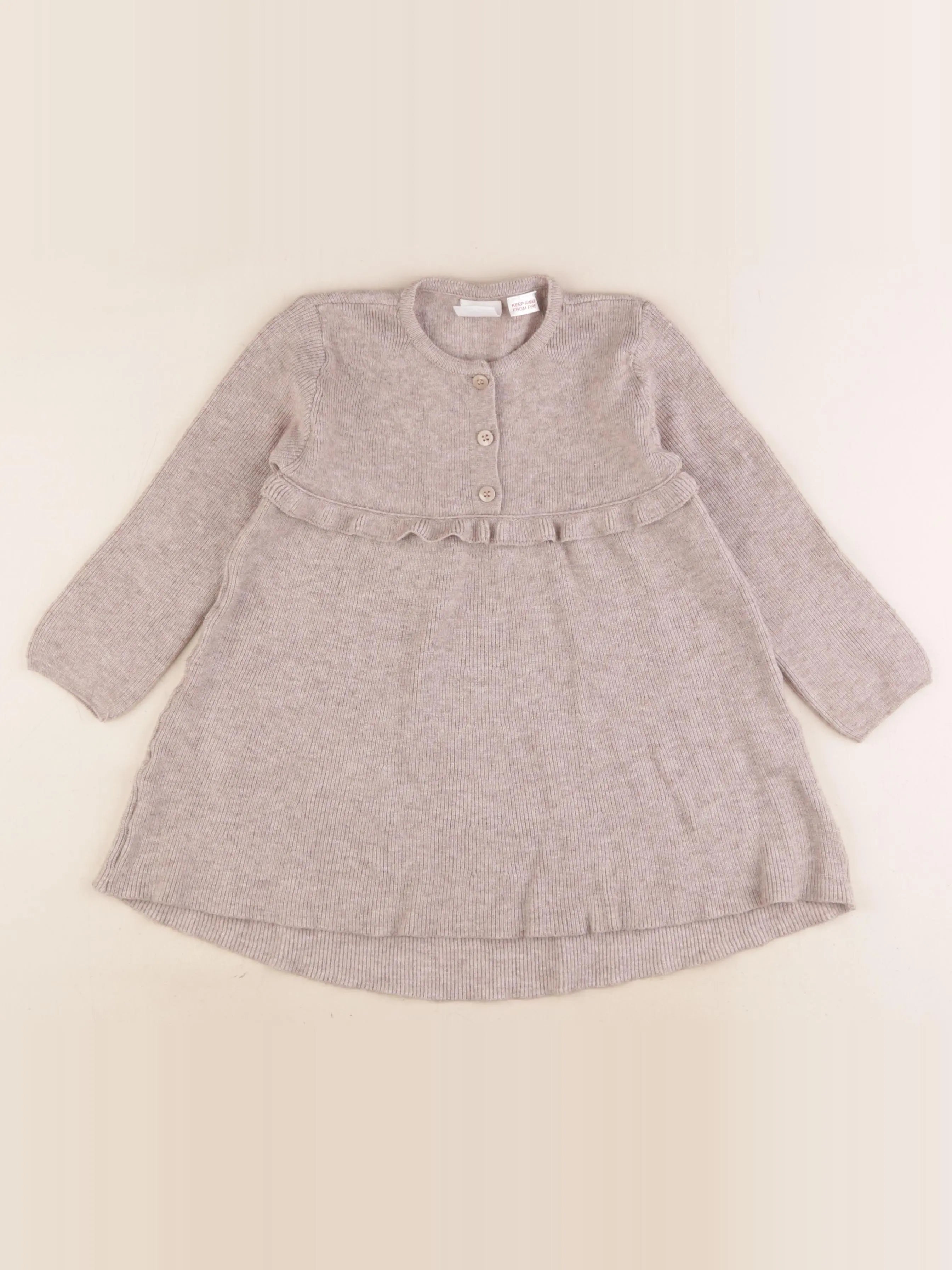 Zara - robe marron - 2/3 ans