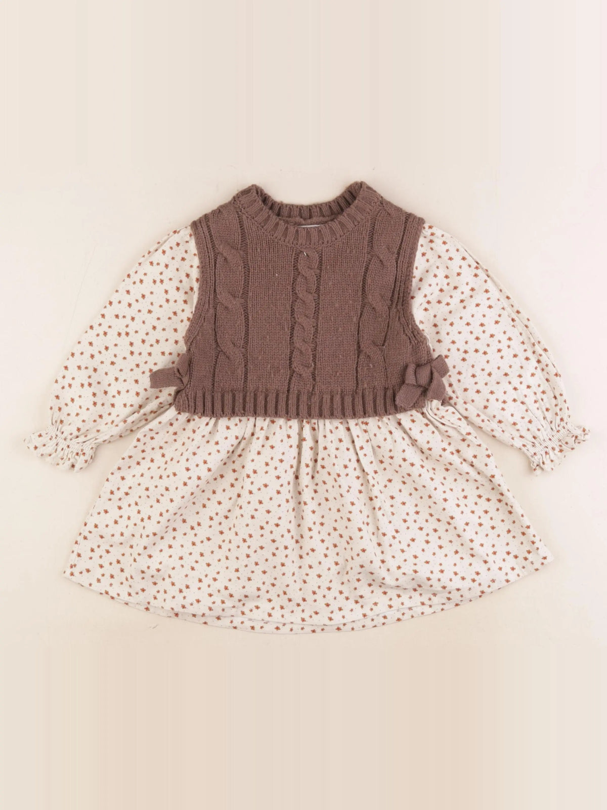Zara - robe beige, marron - 2 ans