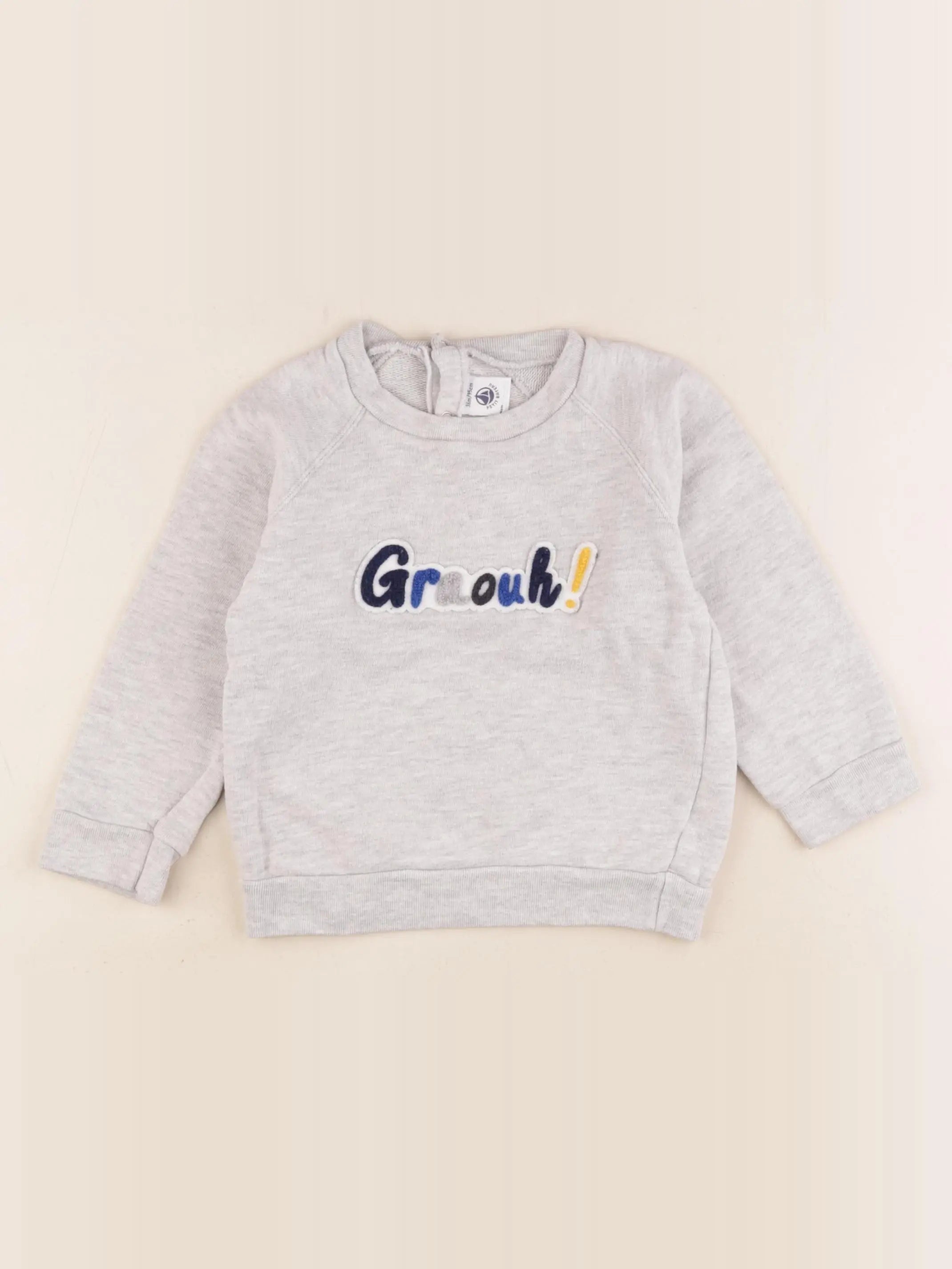 Petit Bateau - sweat gris - 36 mois