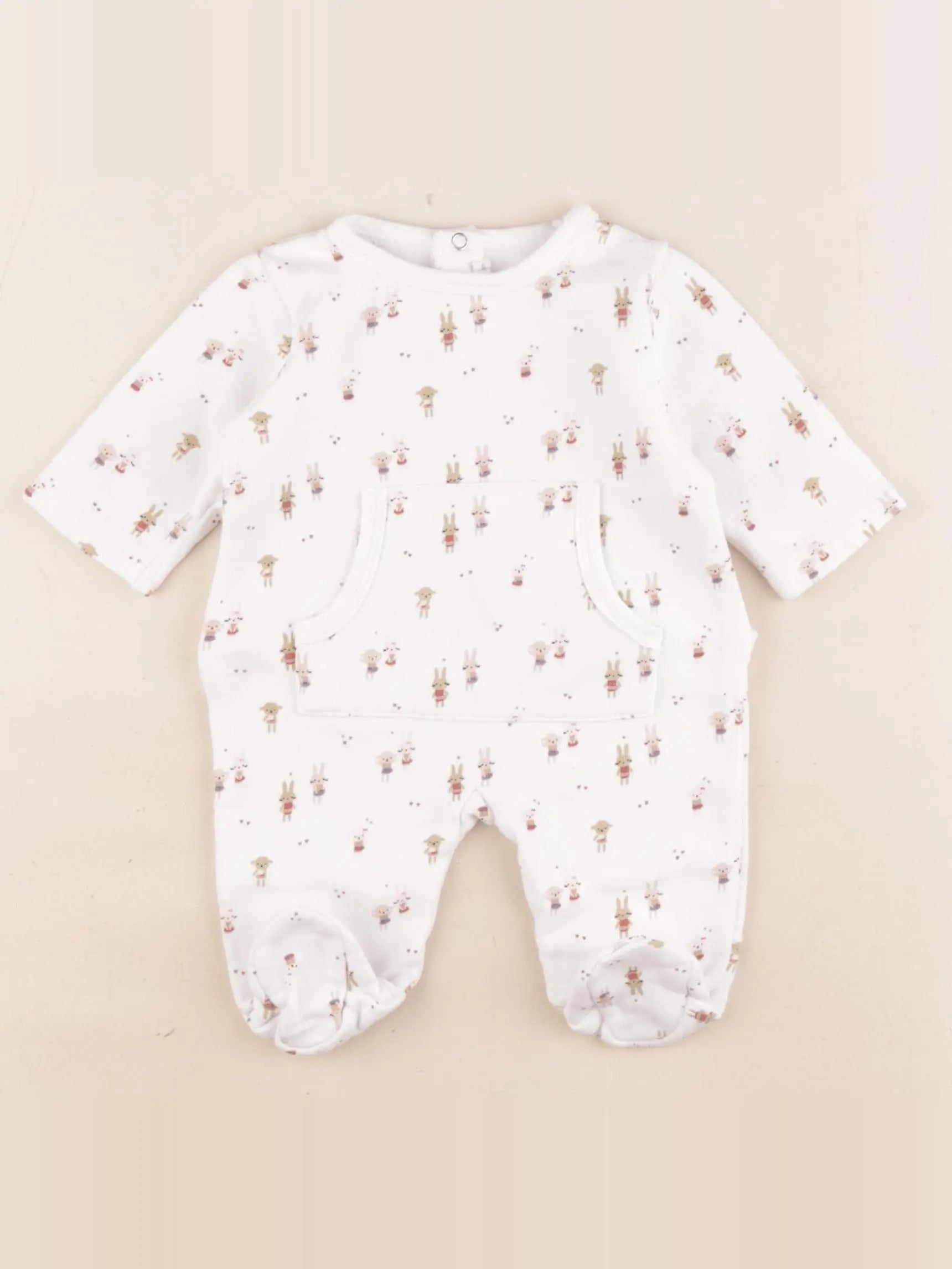 Boutchou - pyjama coton blanc - 1 mois