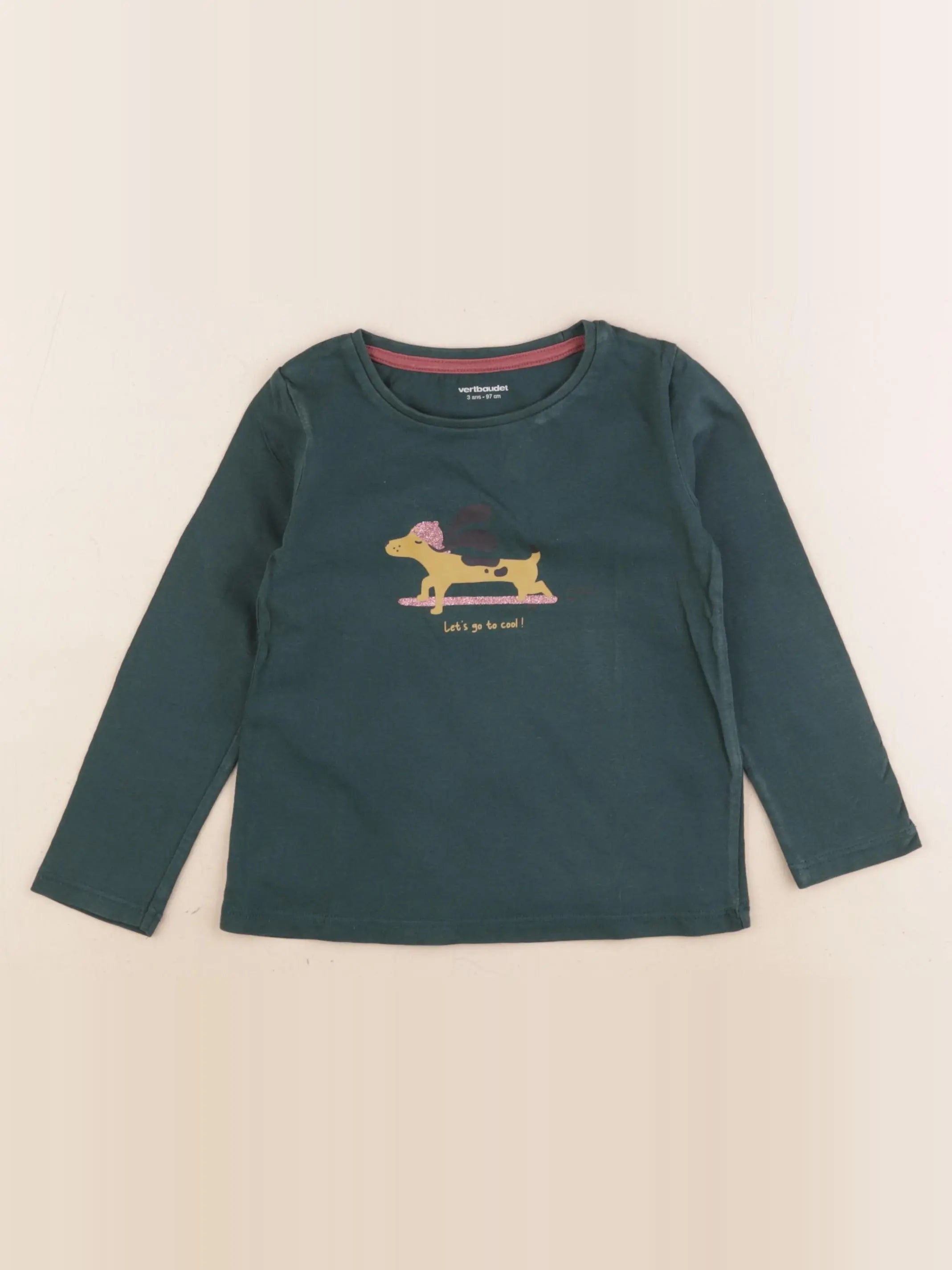 Vertbaudet - tee-shirt vert - 3 ans