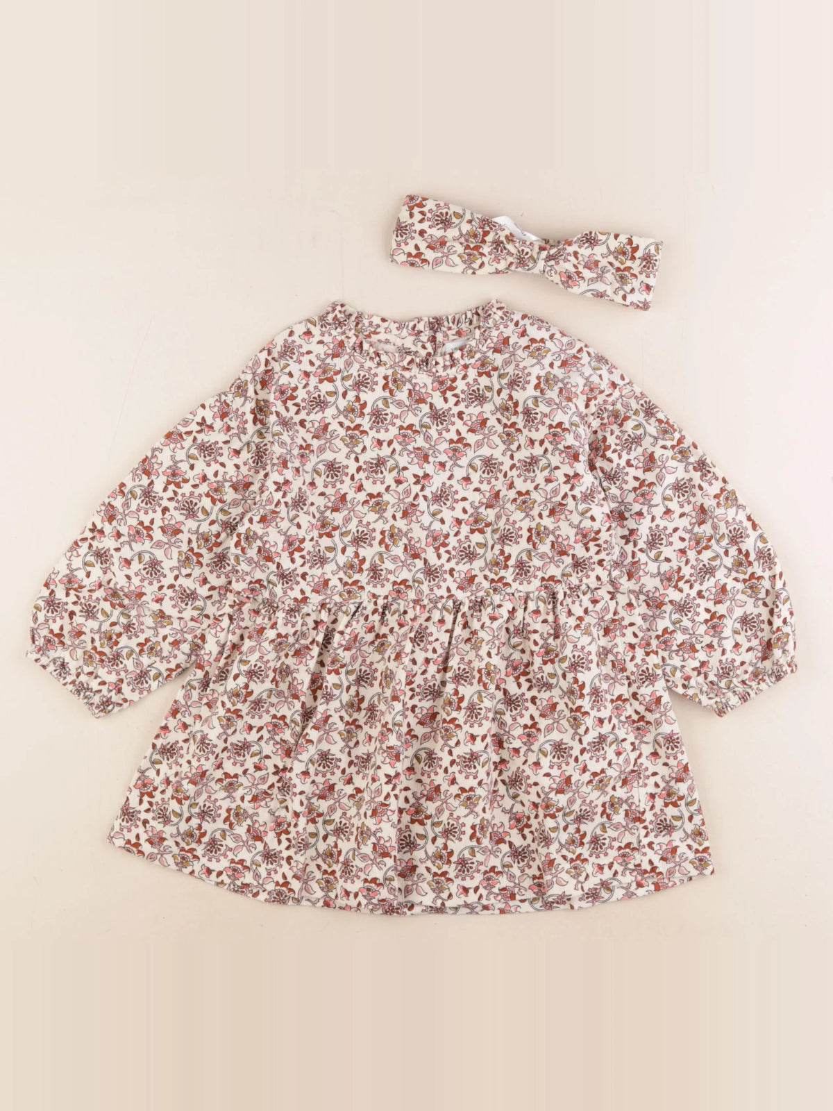Vertbaudet - robe beige - 36 mois