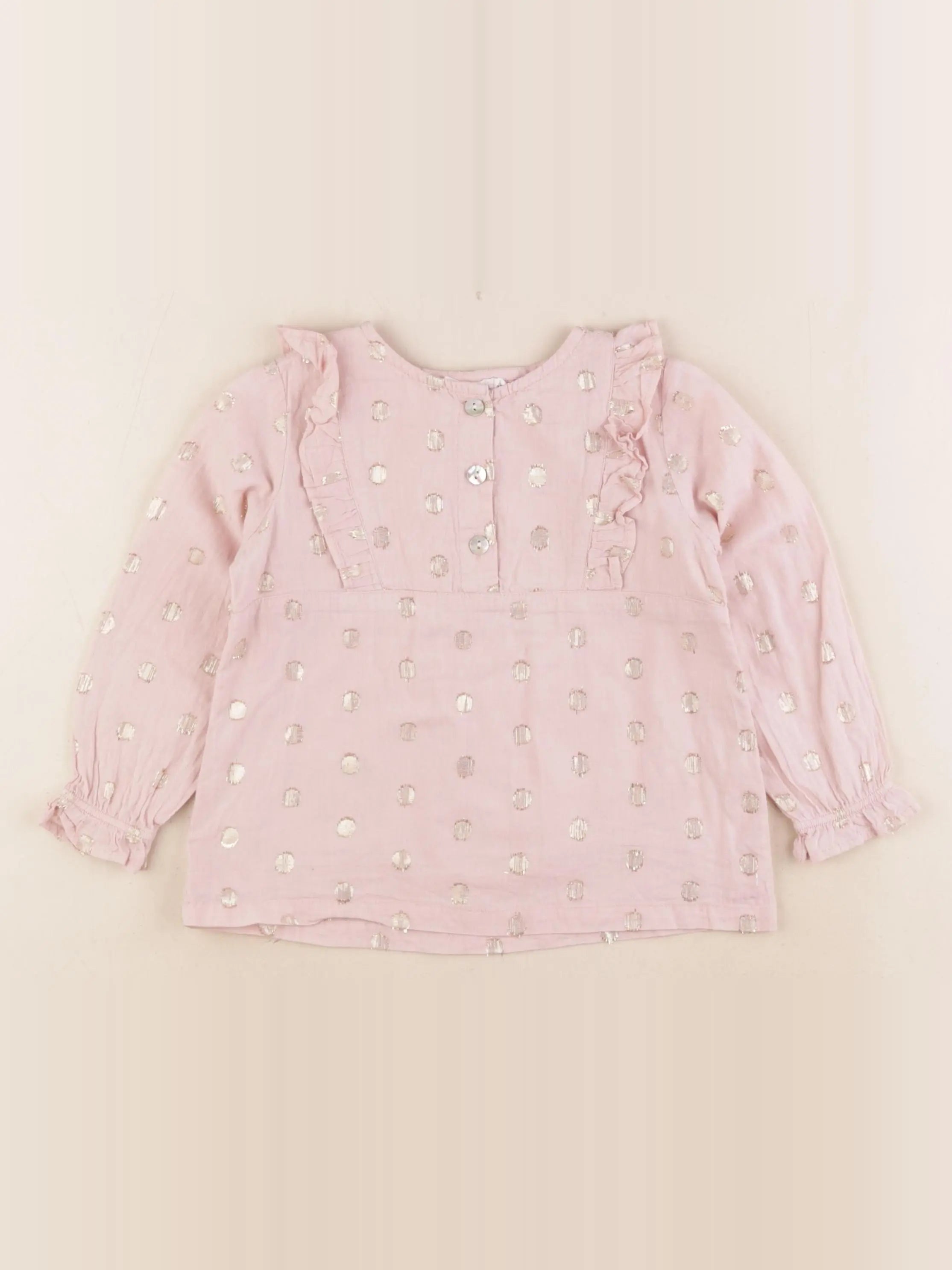 Eden & Victor - blouse rose, or - 3 ans