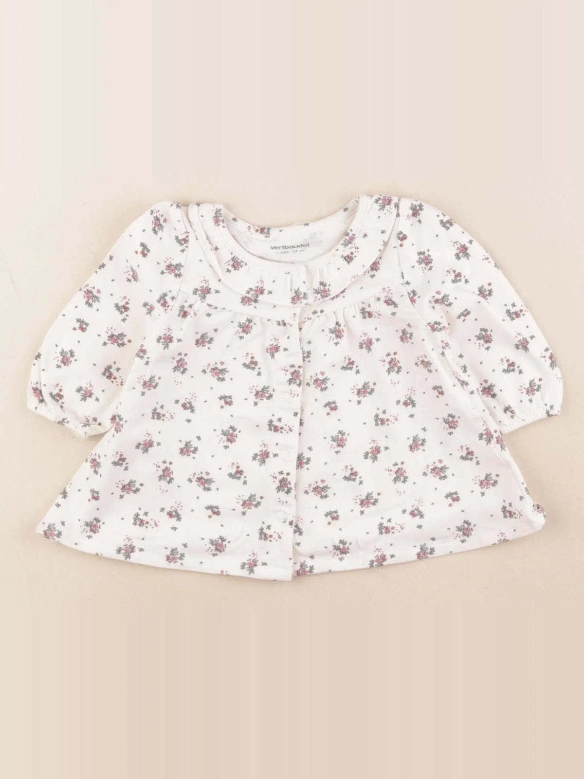 Vertbaudet - tee-shirt beige - 1 mois