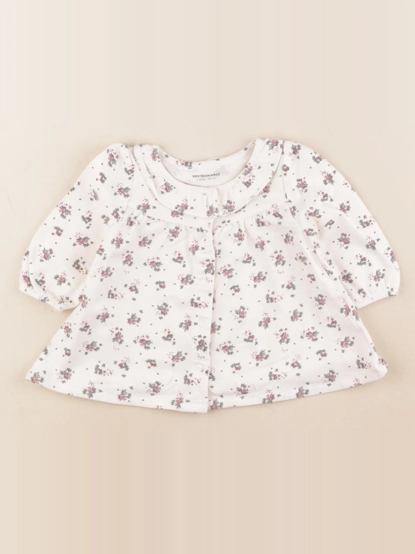 Vertbaudet - tee-shirt beige - 1 mois
