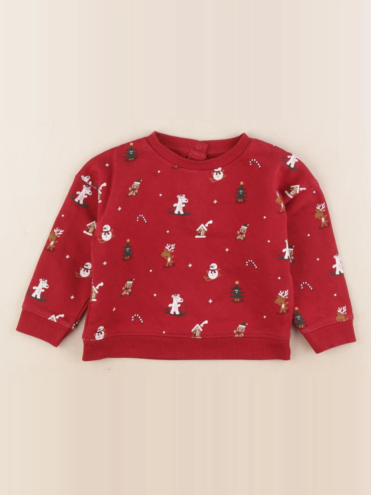 Vertbaudet - sweat rouge - 24 mois