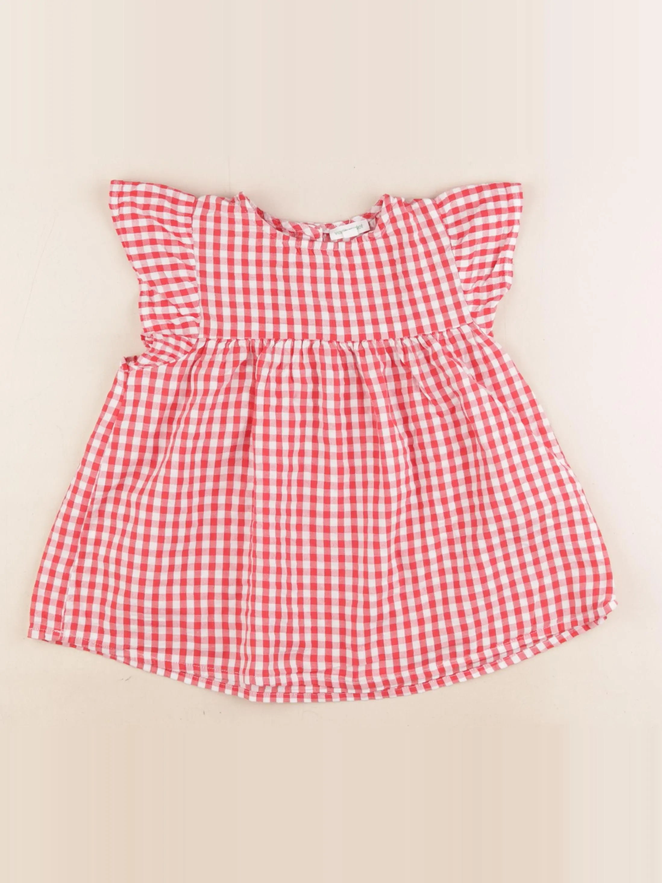 Vertbaudet - blouse blanc, rouge - 7 ans