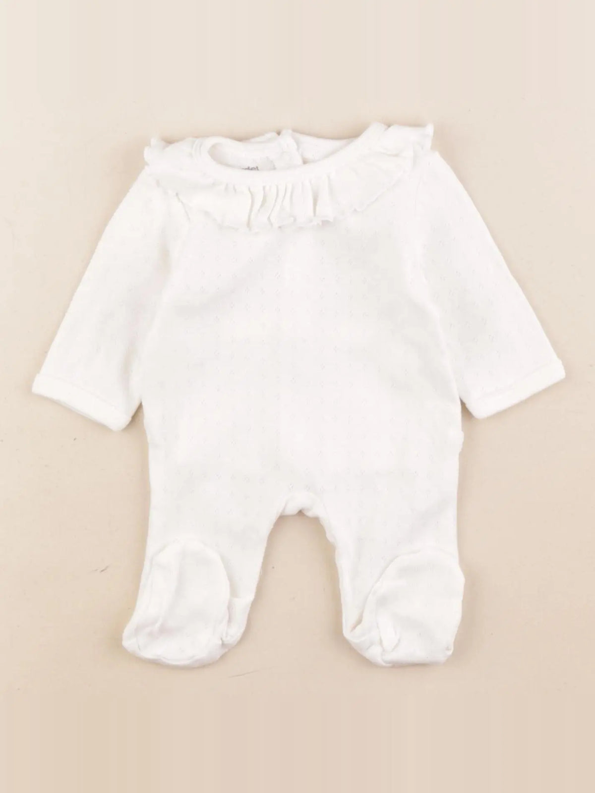 Vertbaudet - pyjama coton blanc - 0 mois