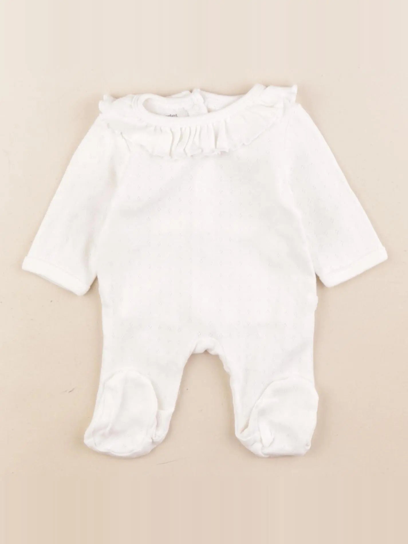 Vertbaudet - pyjama coton blanc - 0 mois