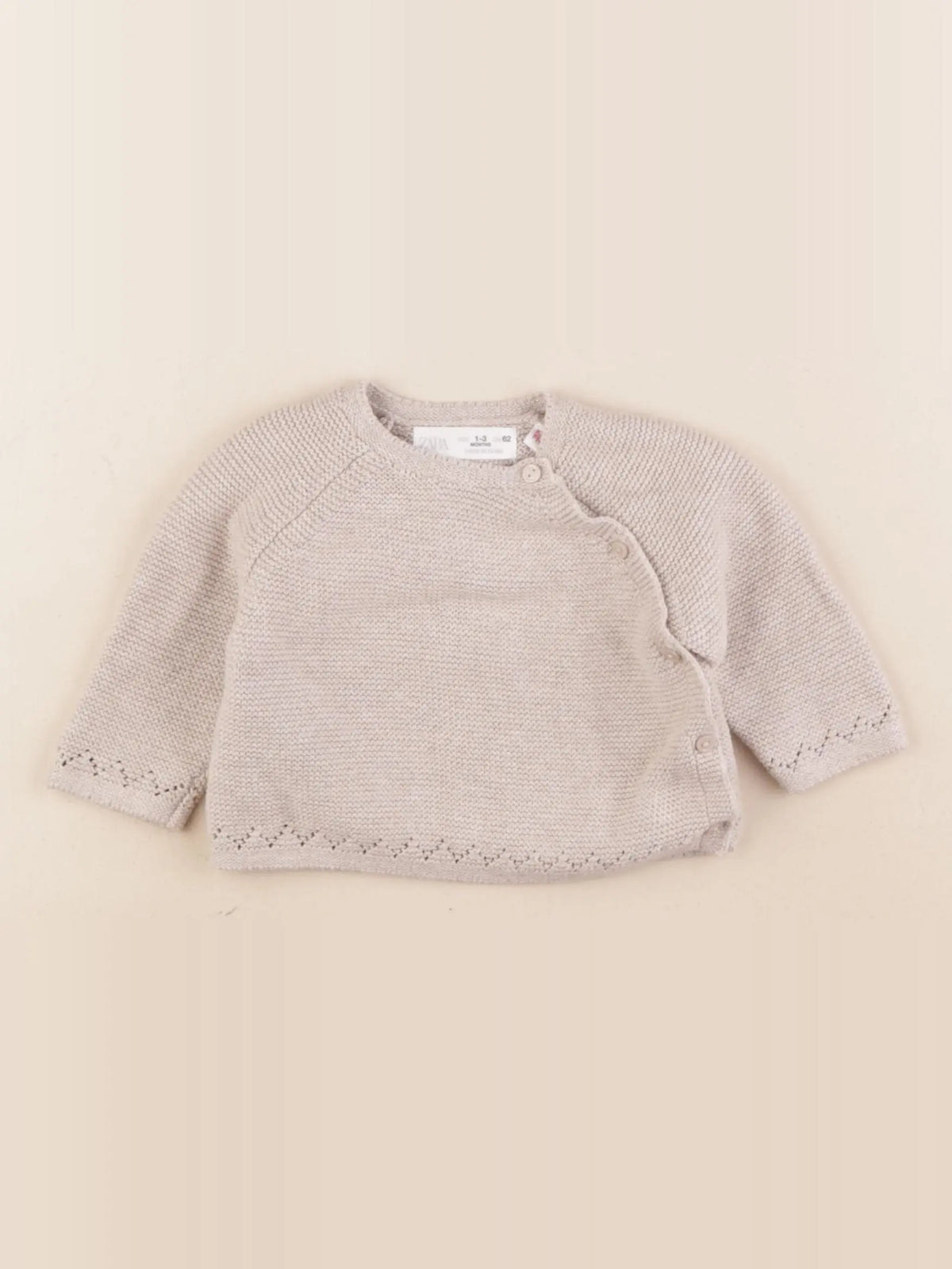 Zara - pull beige - 1/3 mois