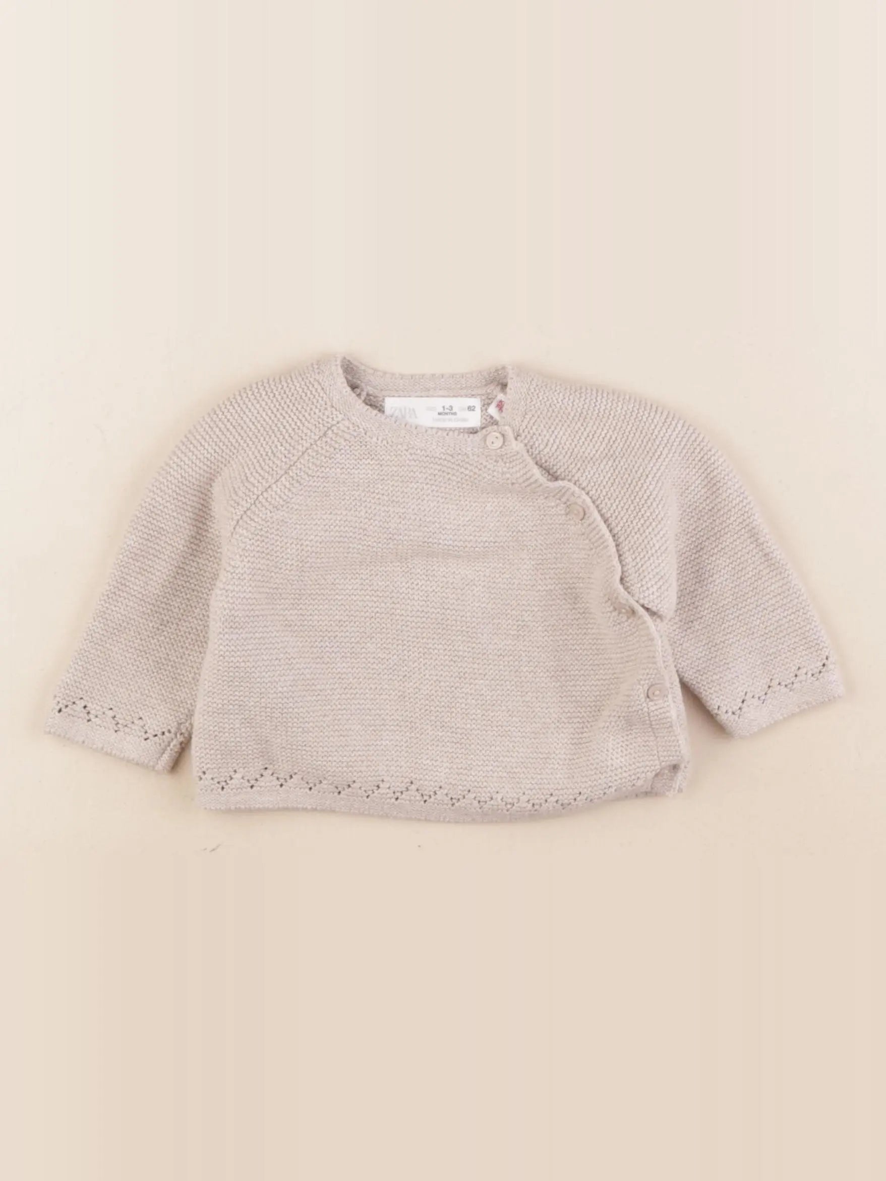 Zara - pull beige - 1/3 mois