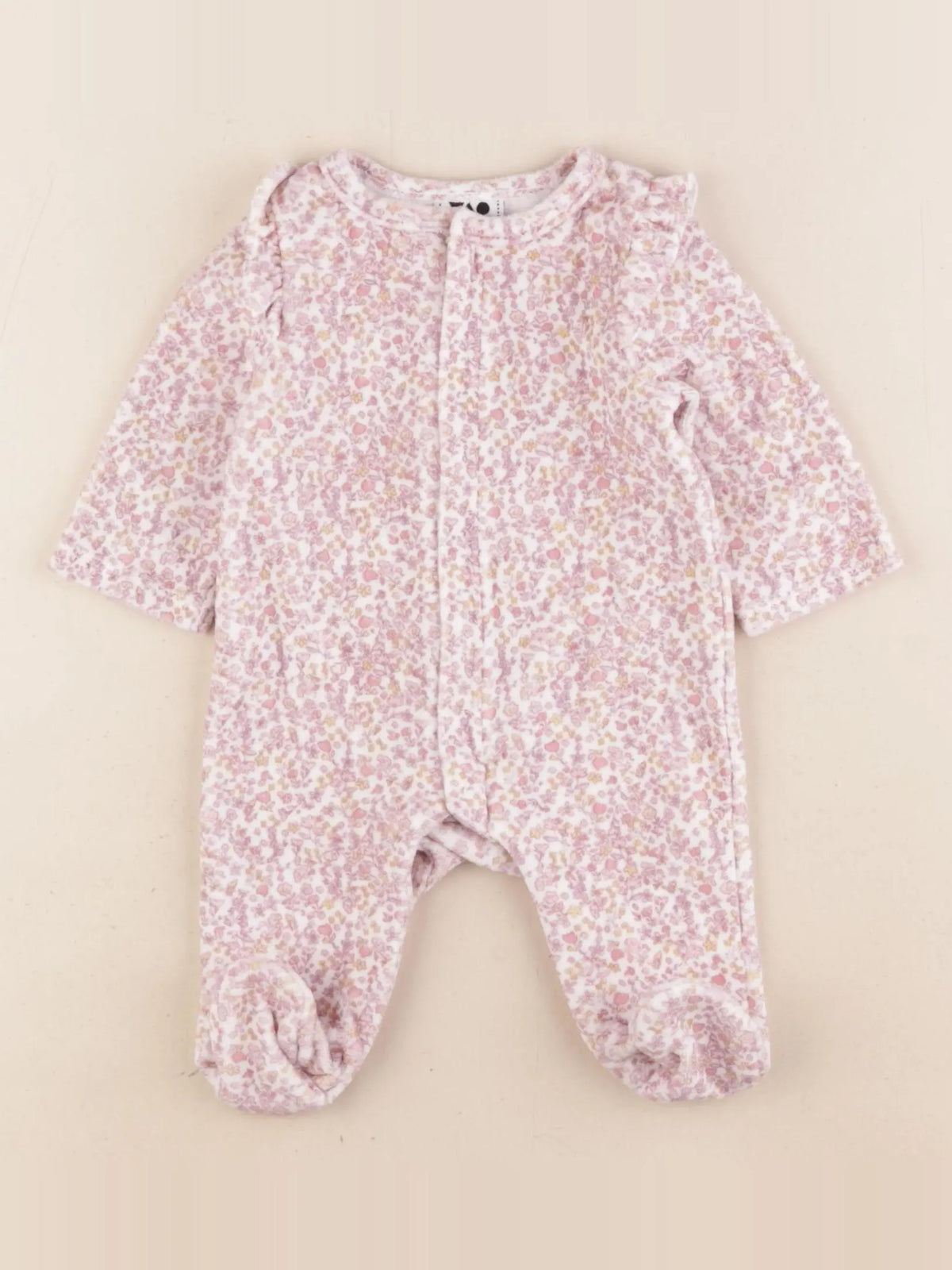 Tape à l'oeil - pyjama velours multicolore - 2 mois