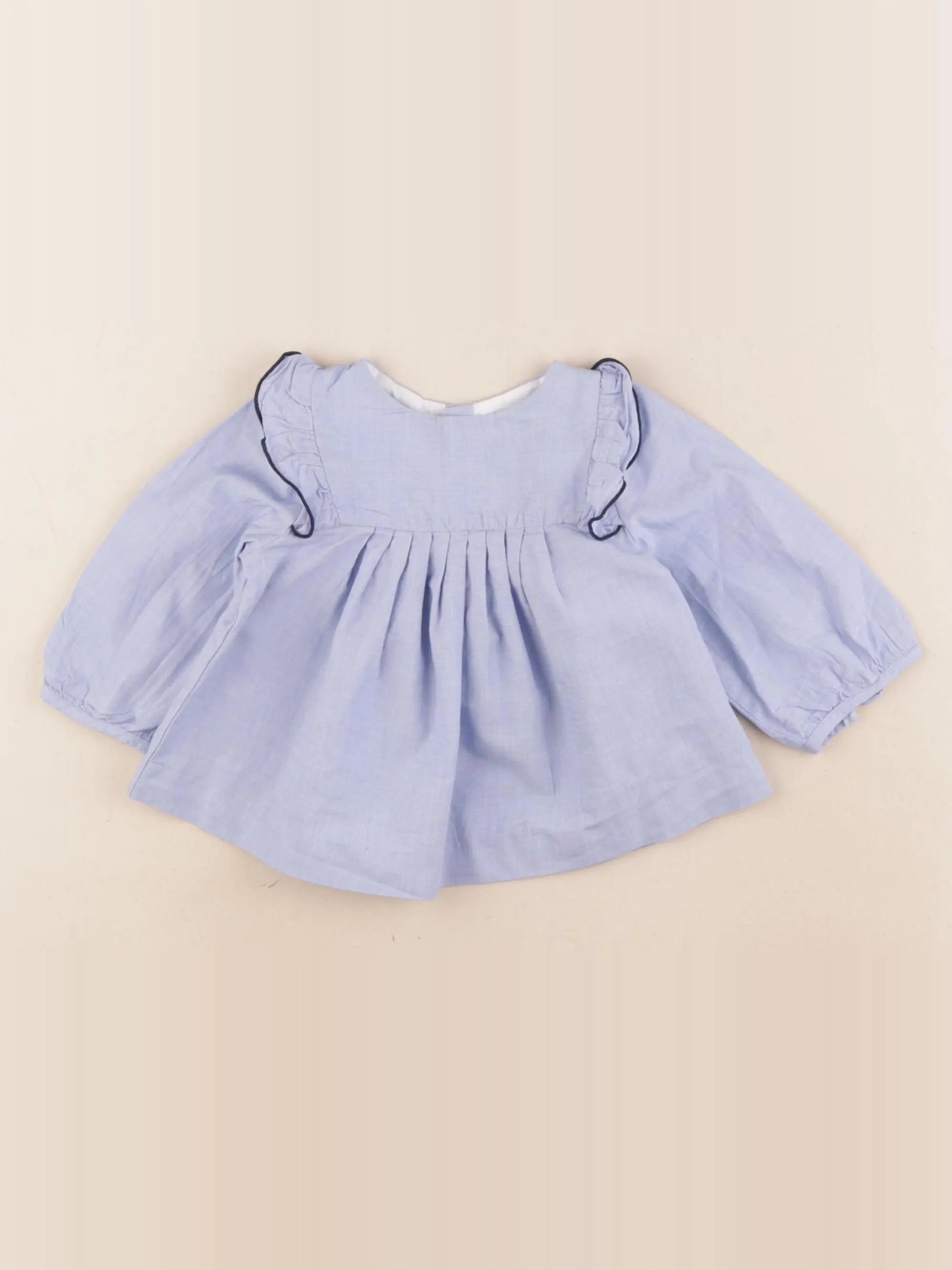 Jacadi - blouse bleu - 6 mois