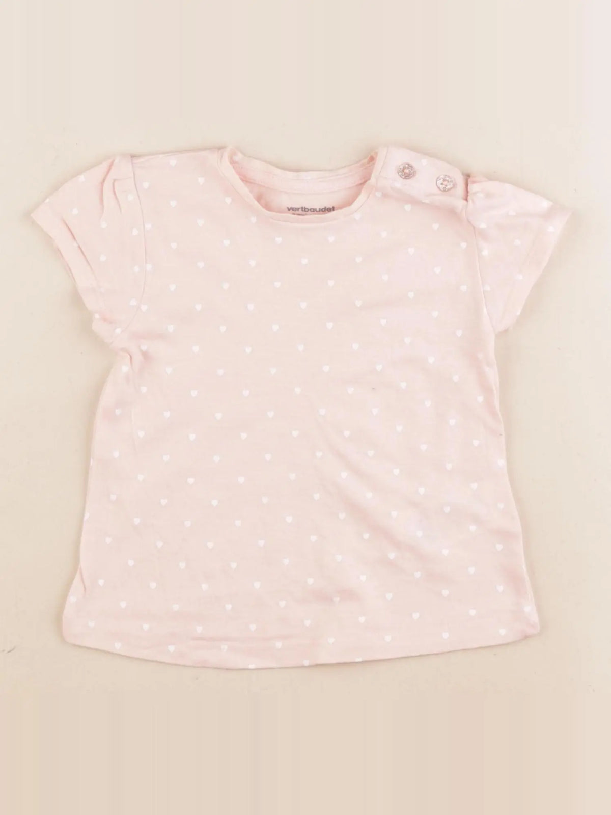 Vertbaudet - tee-shirt rose - 9 mois