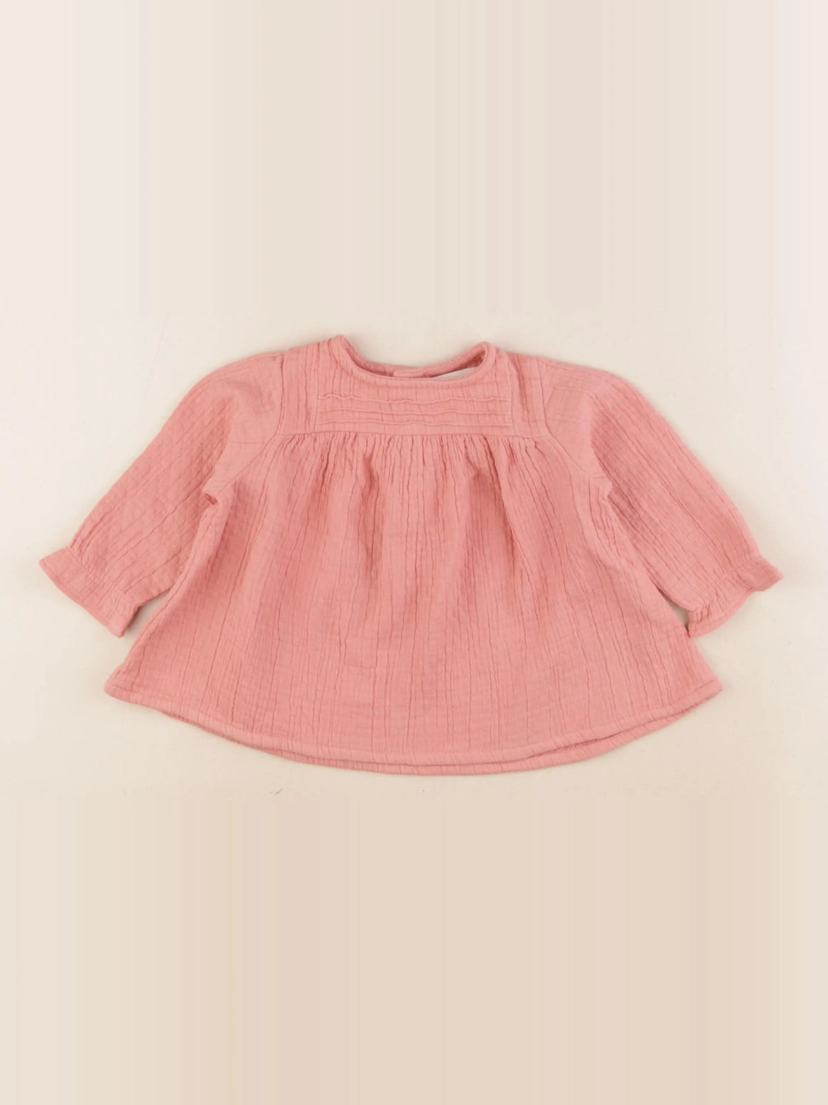 Monoprix - blouse rouge - 6/9 mois