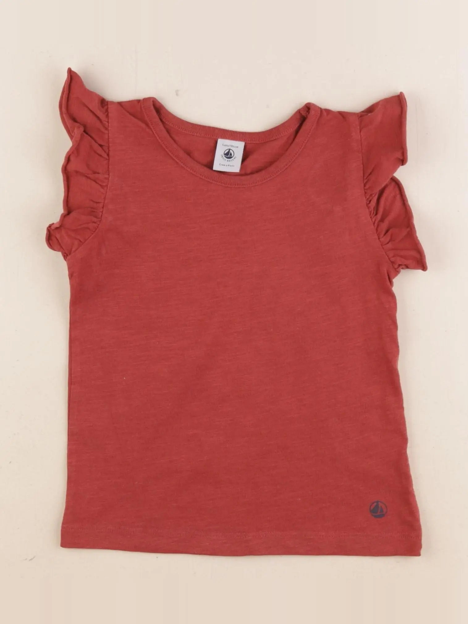 Petit Bateau - tee-shirt rouge - 4 ans