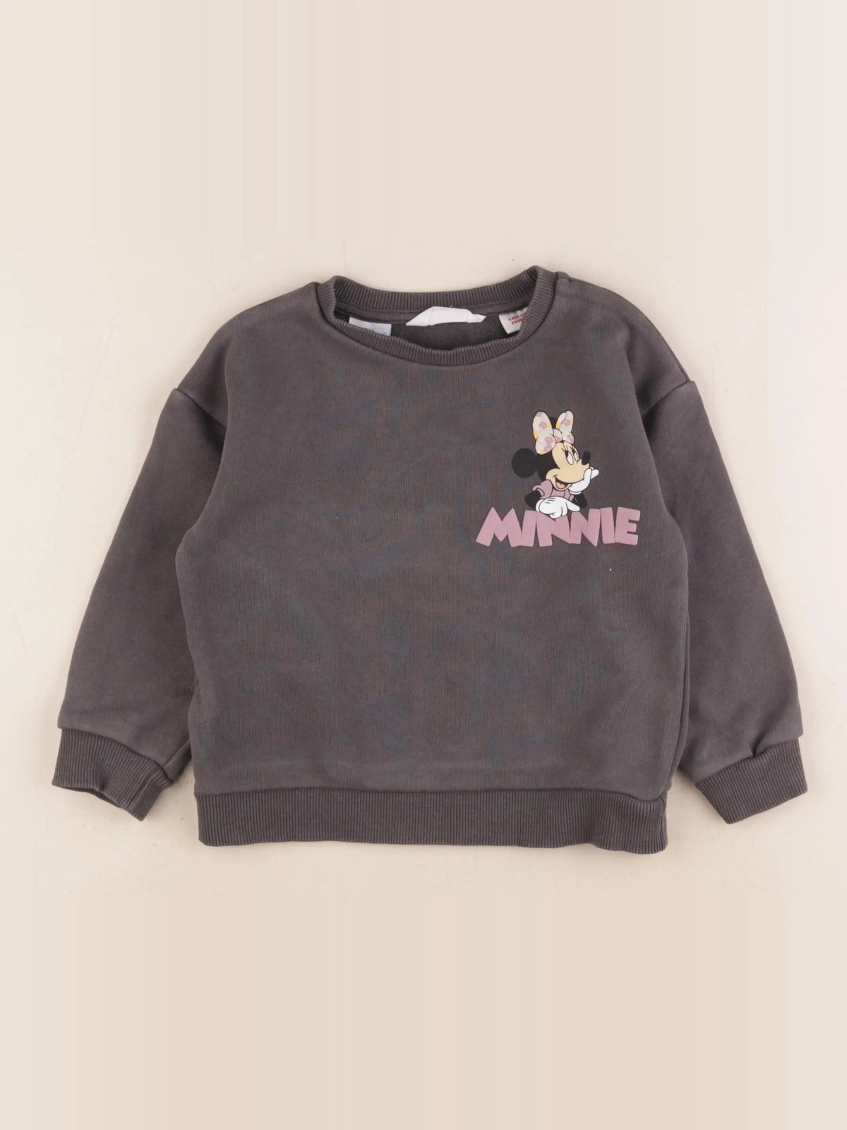 Mango - sweat imprimé au dos gris - 2/3 ans