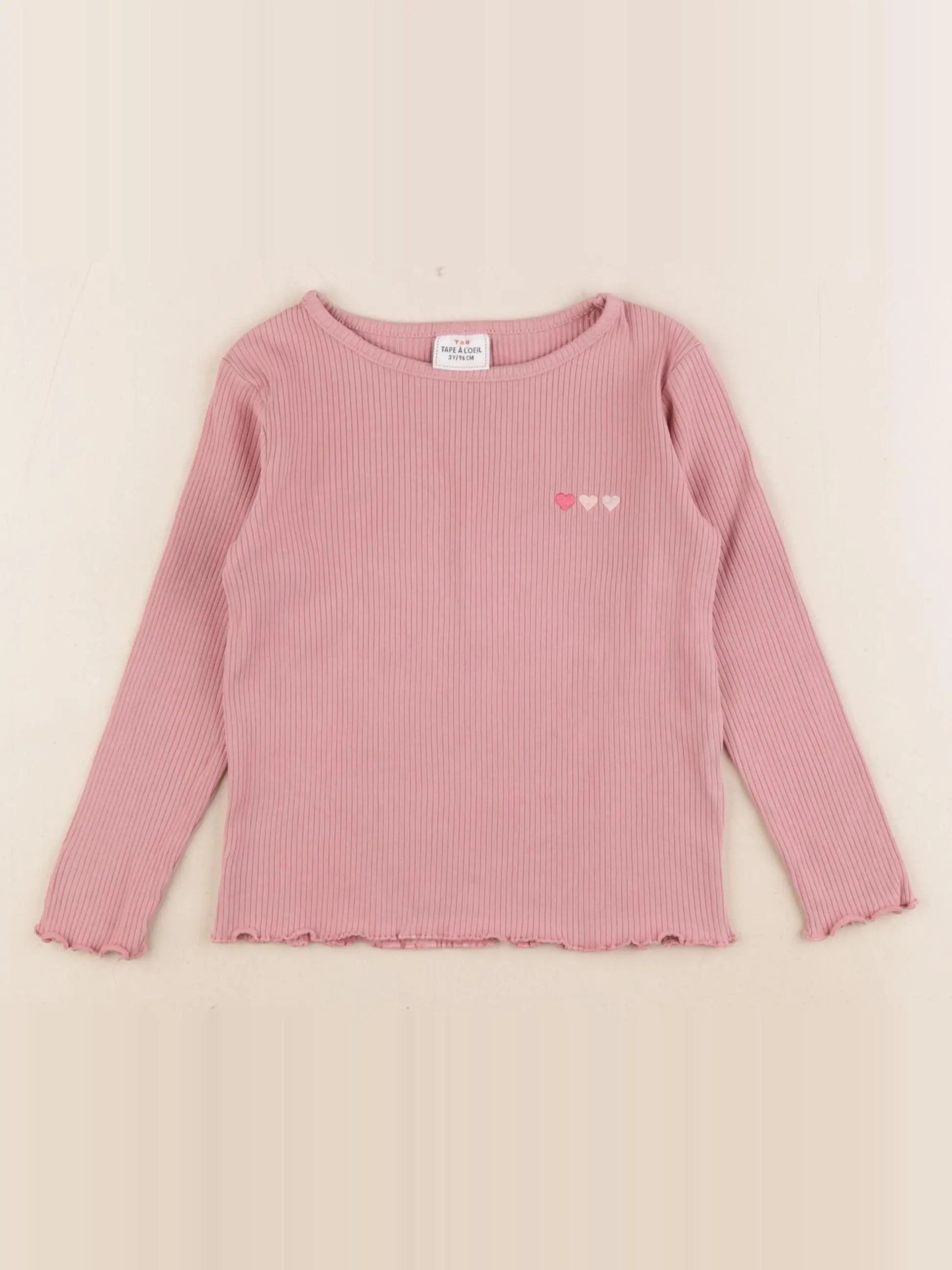 Tape à l'oeil - tee-shirt vert, taupe, rose - 3 ans