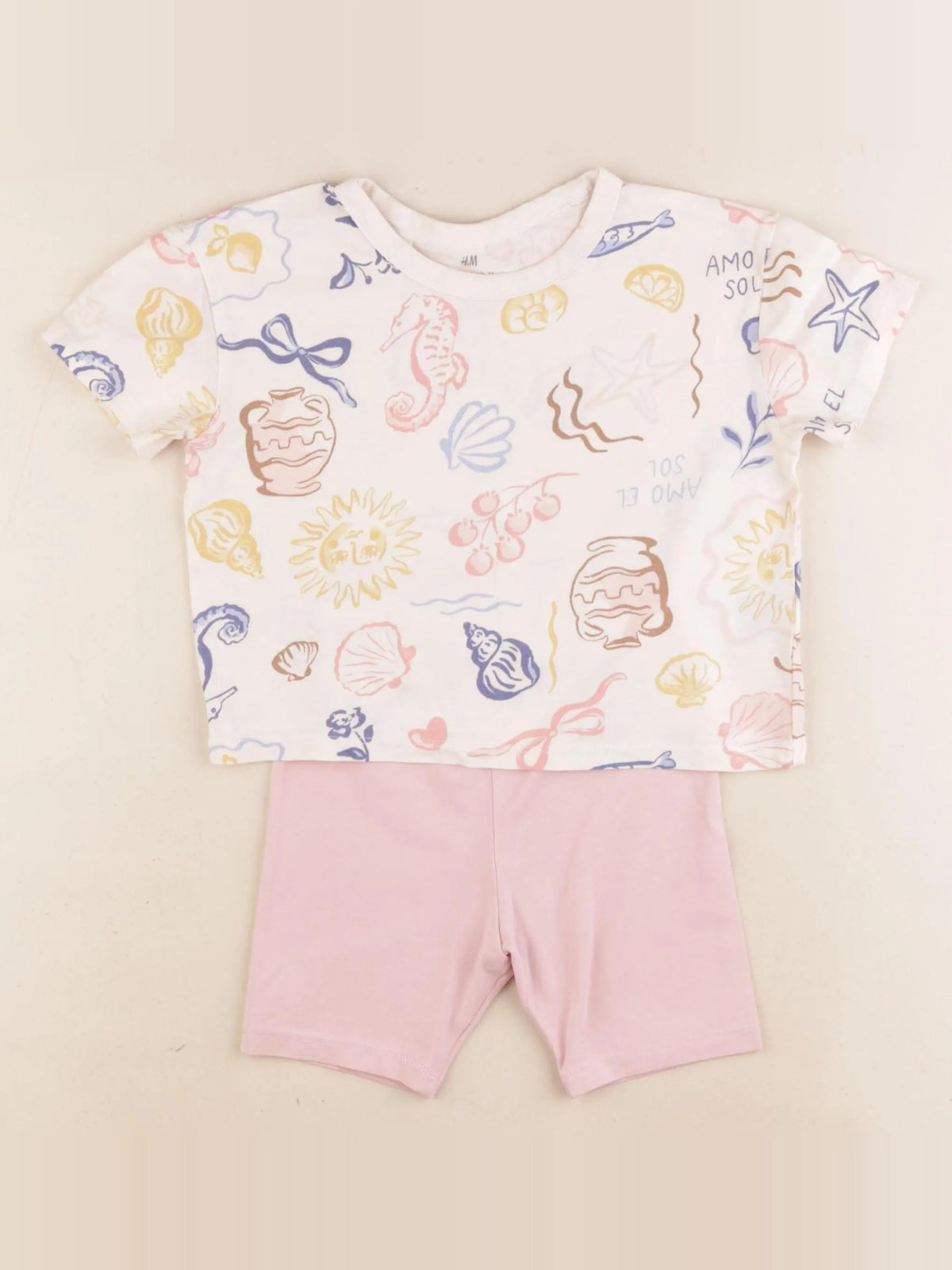 H&M - ensemble rose, multicolore - 18/24 mois