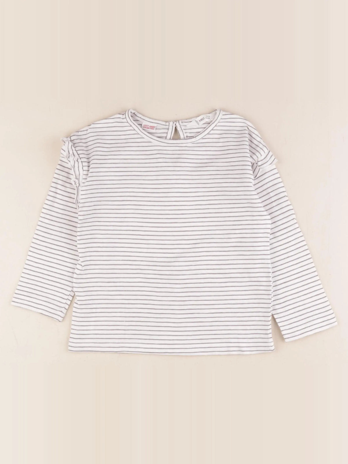 Mango - tee-shirt beige, gris - 18/24 mois