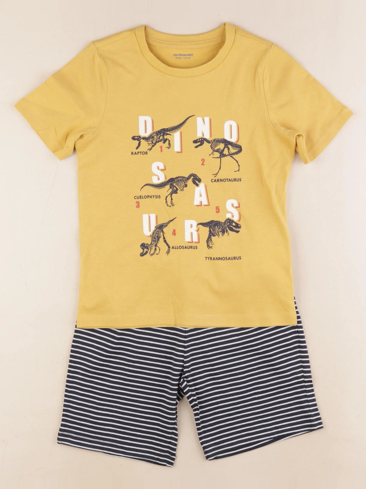 Vertbaudet - pyjama coton jaune, bleu - 6 ans
