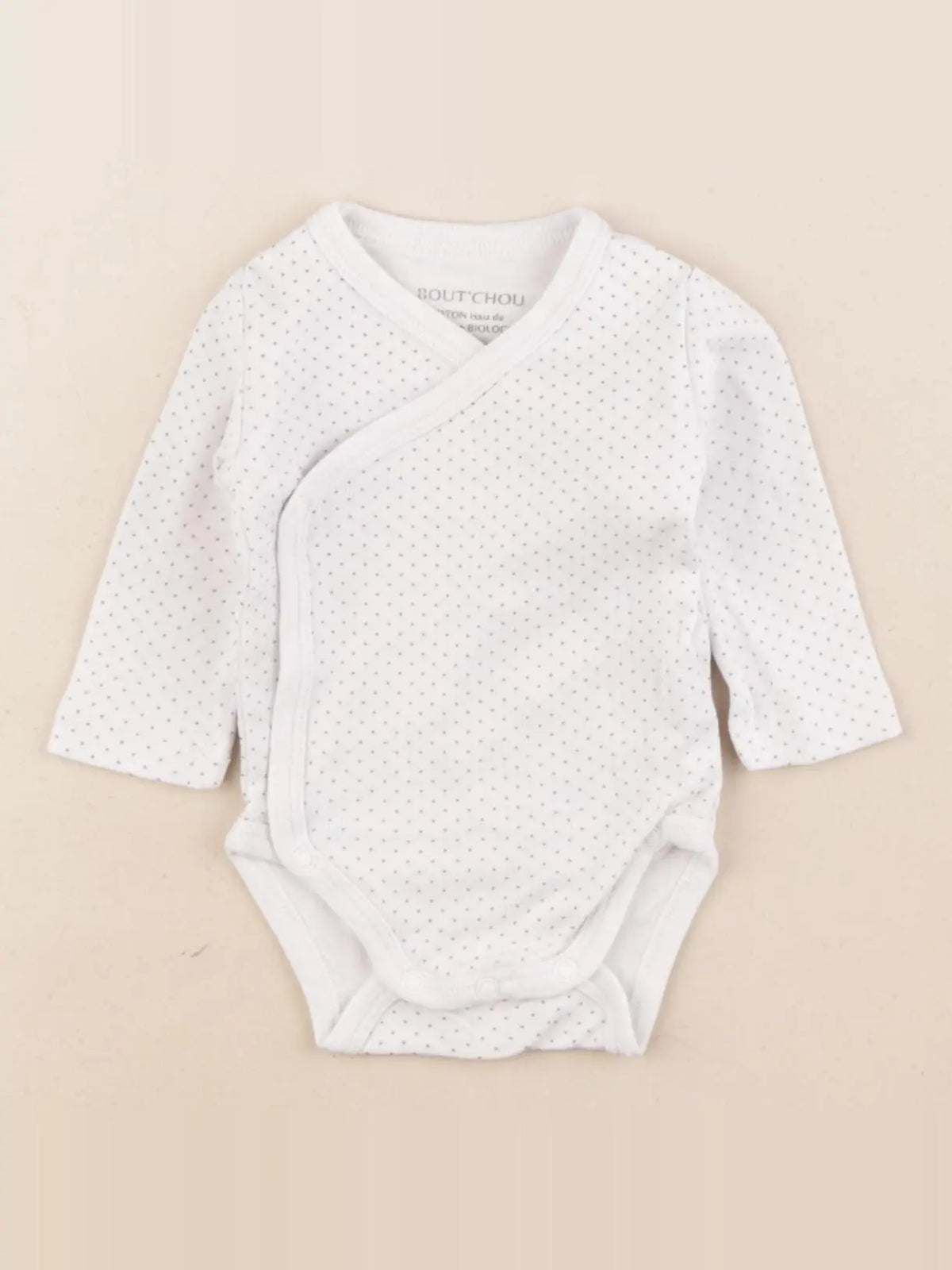 Boutchou - body blanc, gris - 0 mois