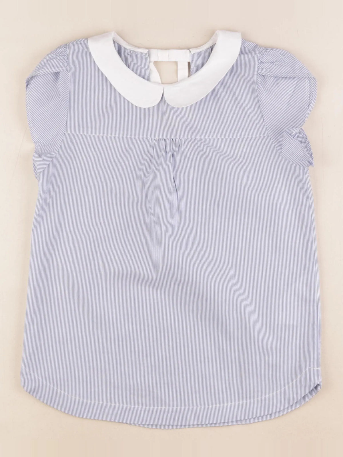 Cyrillus - blouse blanc, bleu - 10 ans